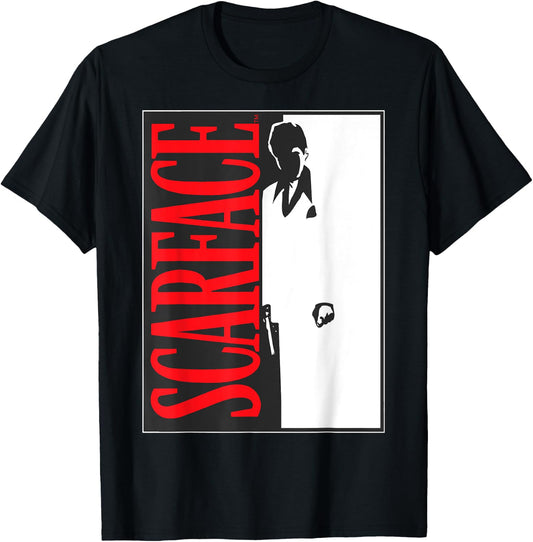 Scarface Black and White Movie Poster Graphic T-Shirt - T-Shirt | Black