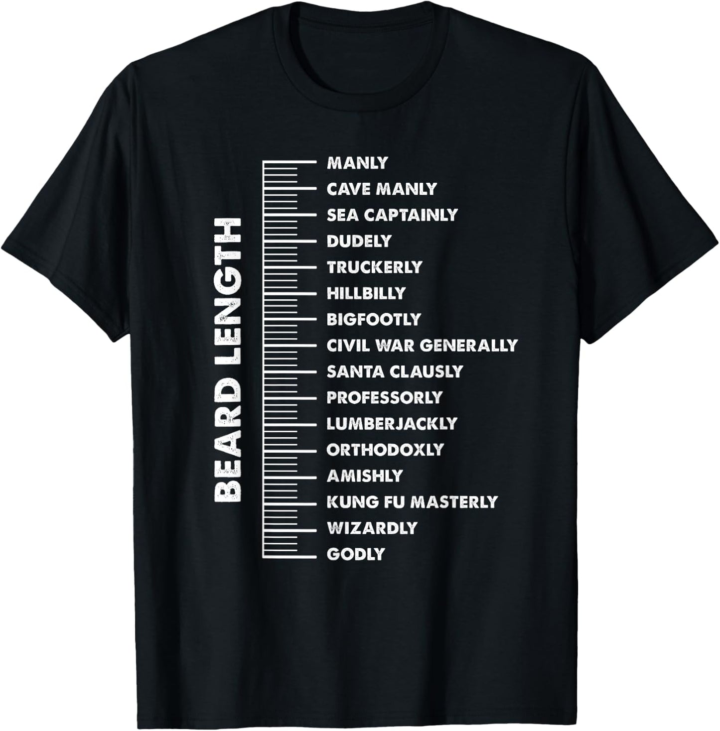 Beard Ruler Length Design: Design For Bearded Men T-Shirt - T-Shirt | Black
