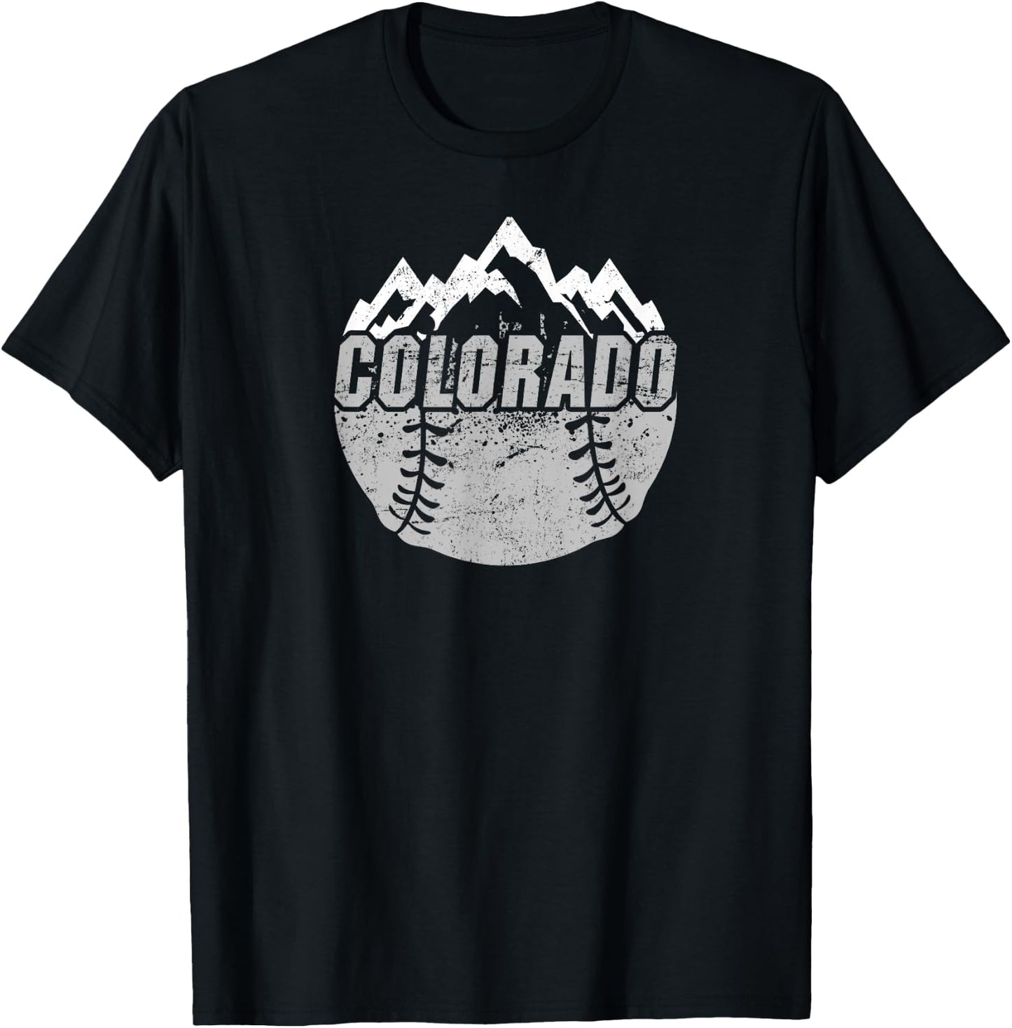 Colorado Baseball Rocky Mountains Design T-Shirt - T-Shirt | Black