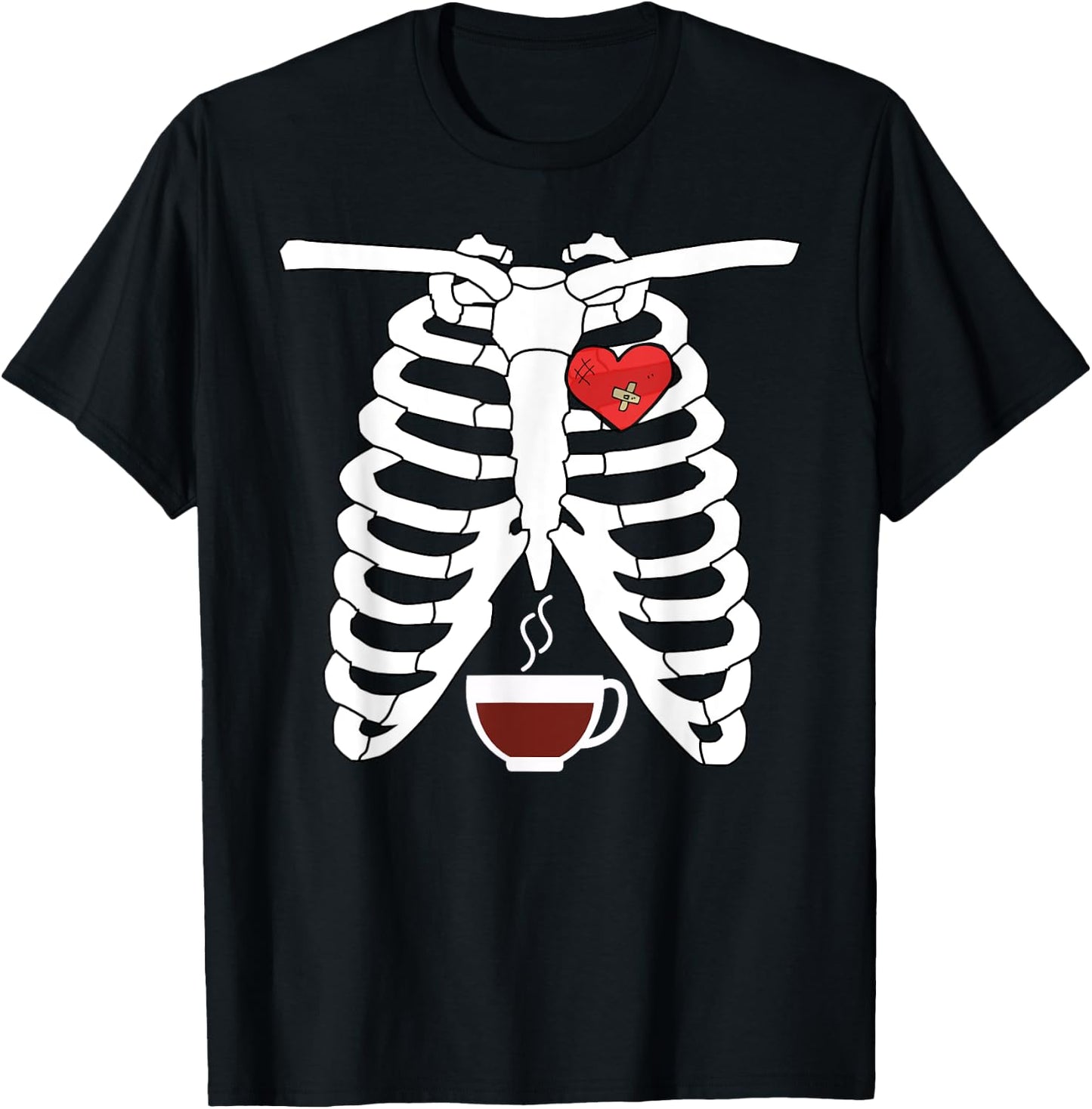 Halloween Skeleton X-Ray Coffee Lovers T-Shirt - T-Shirt | Black