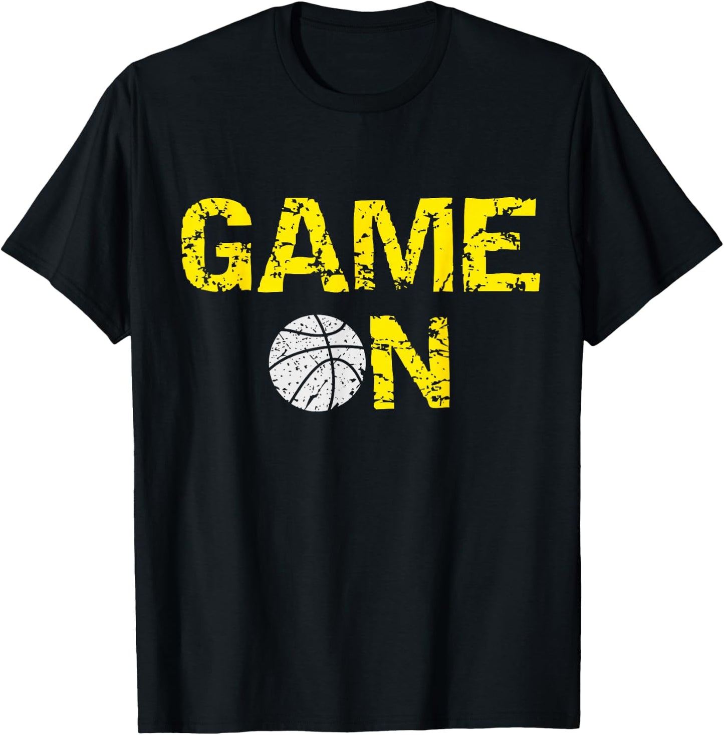 Game On Basketball; Blue Black Yellow Gold Team Colors T-Shirt - T-Shirt | Black