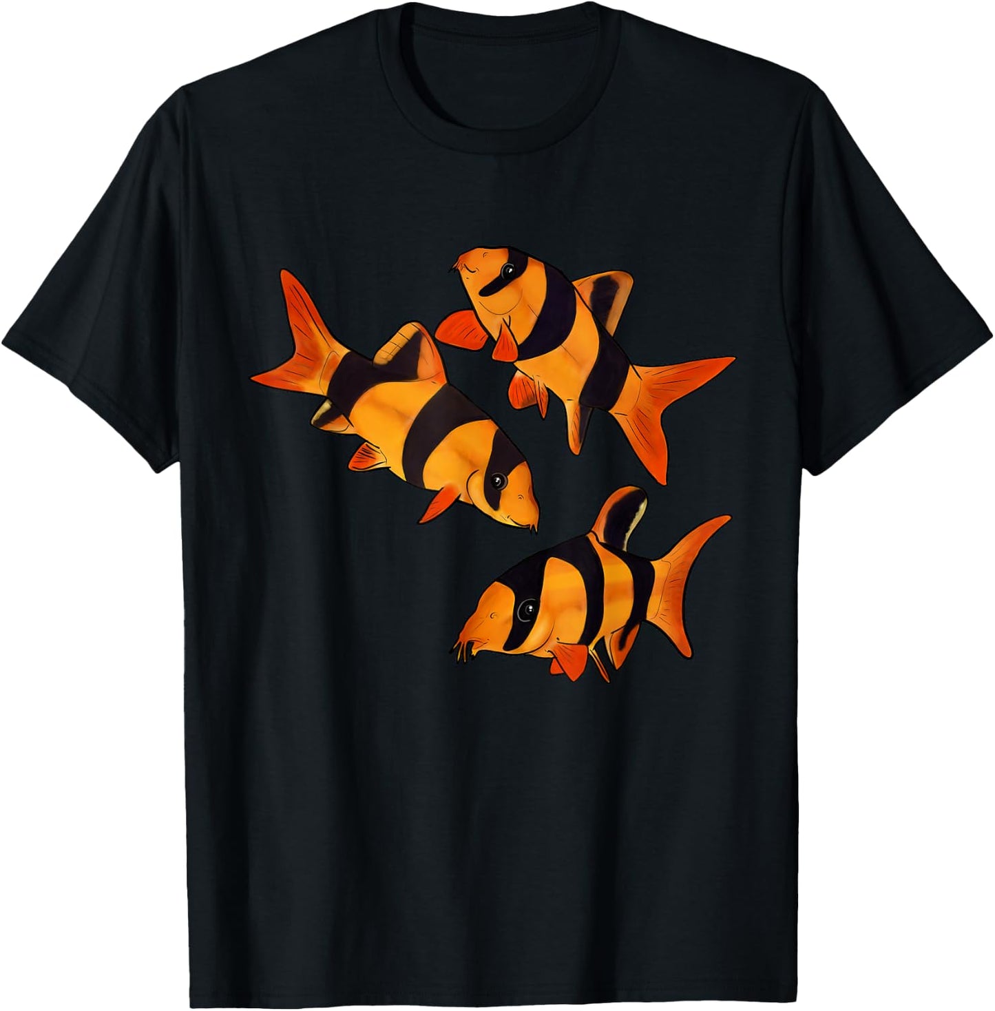 Freshwater Fish Fun Clown Loach Fish Aquarium Design-Tiger Botia T-Shirt - T-Shirt | Black
