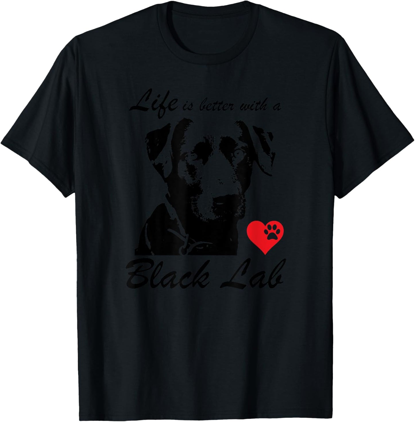Black Lab Dog Face K9 I Love My Black Lab Dog Lovers Gift Men Women Kids T-Shirt - T-Shirt | Black
