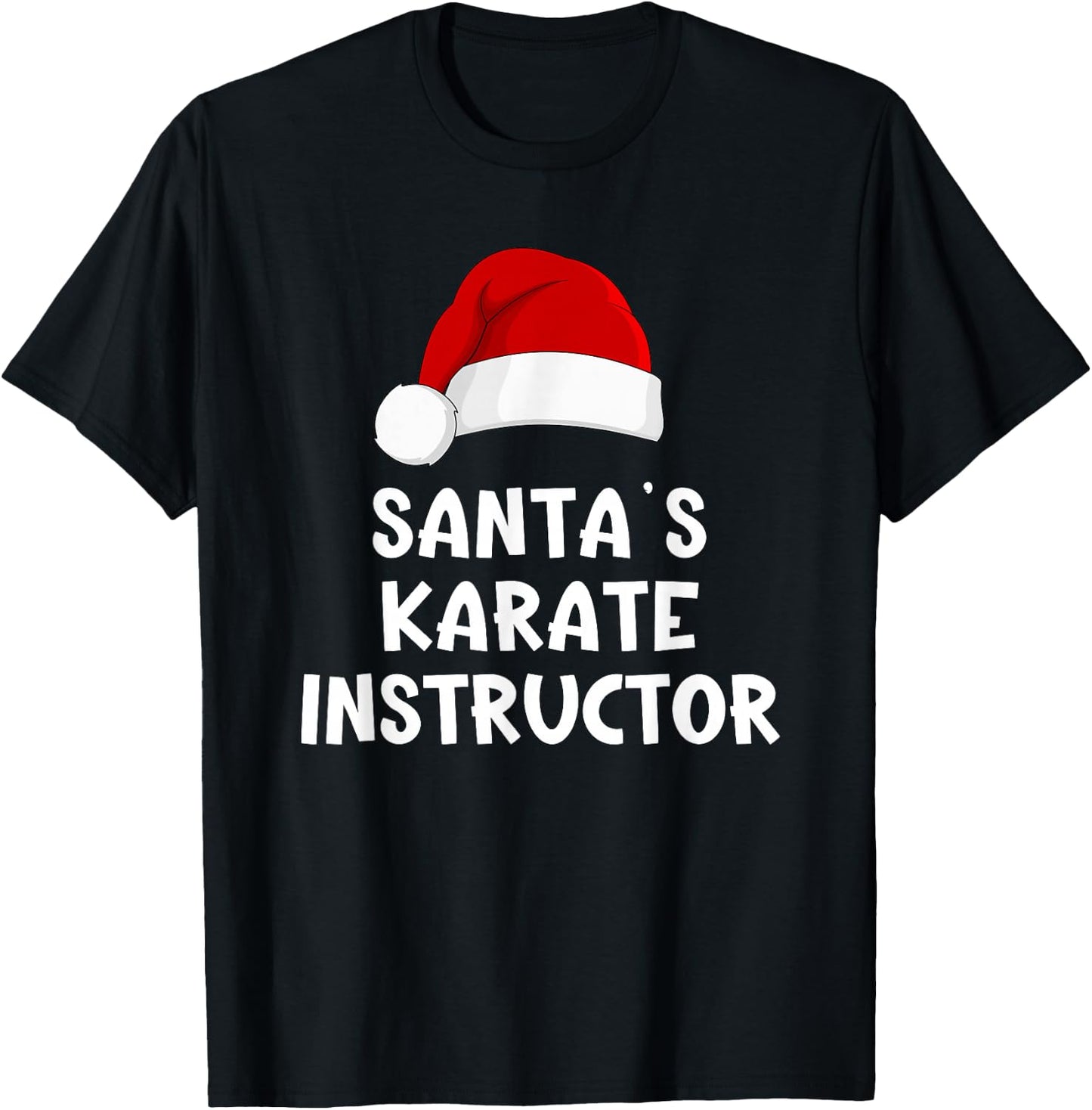 Christmas Santa's Favorite Karate Instructor Funny Pajama T-Shirt - T-Shirt | Black