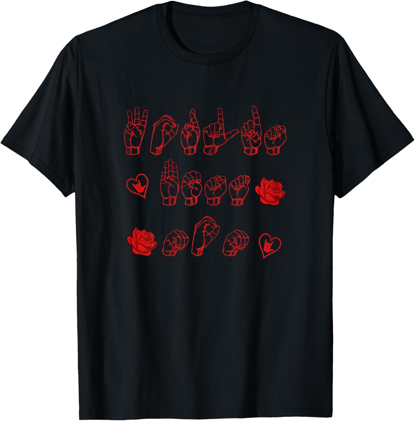 ASL American Sign Language - Worlds Best Mom T shirt T-Shirt - T-Shirt | Black