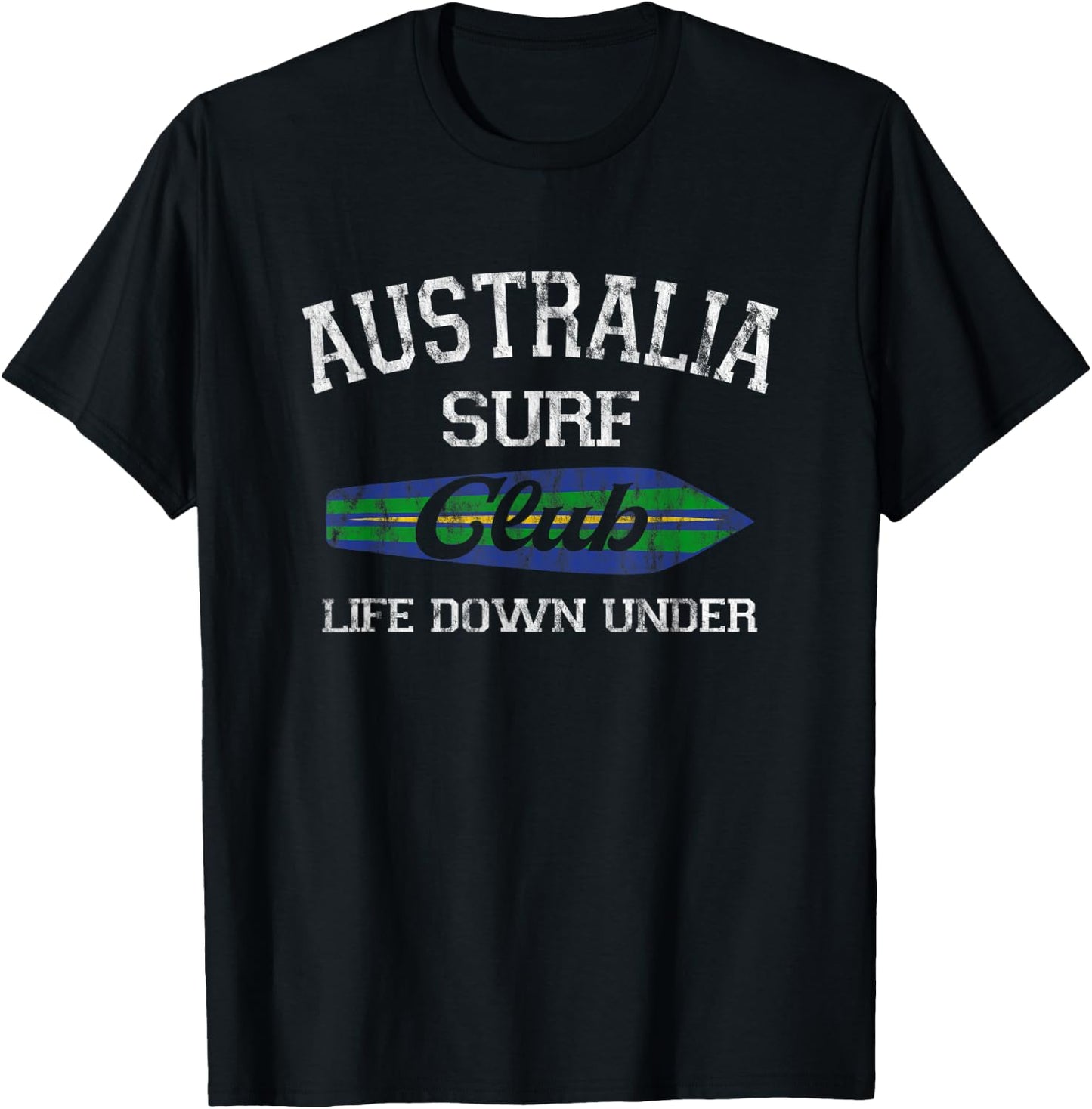 Australia Surf Club Design Vintage Retro Surfing Beach Men Women Kids T-Shirt - T-Shirt | Black