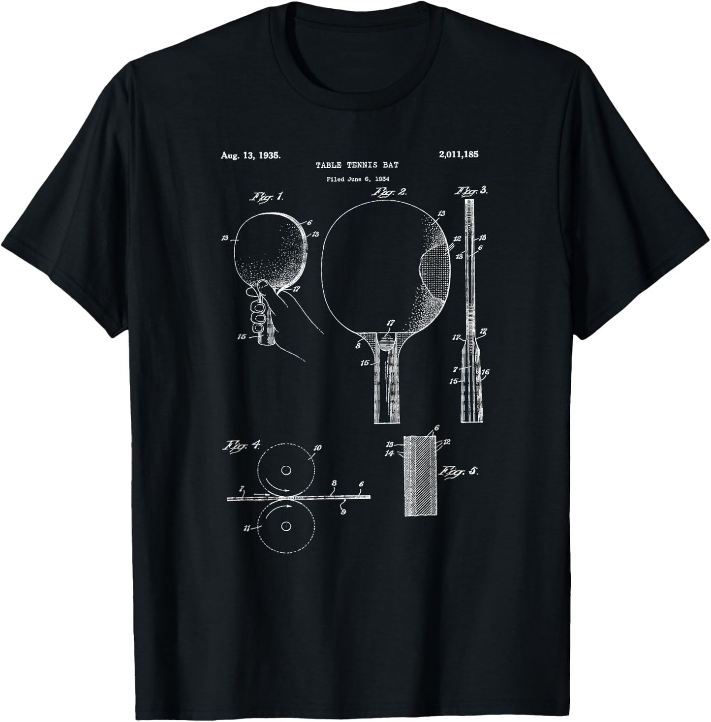 Retro Ping Pong Paddle Shirt - Vintage Table Tennis T-Shirt - T-Shirt | Black