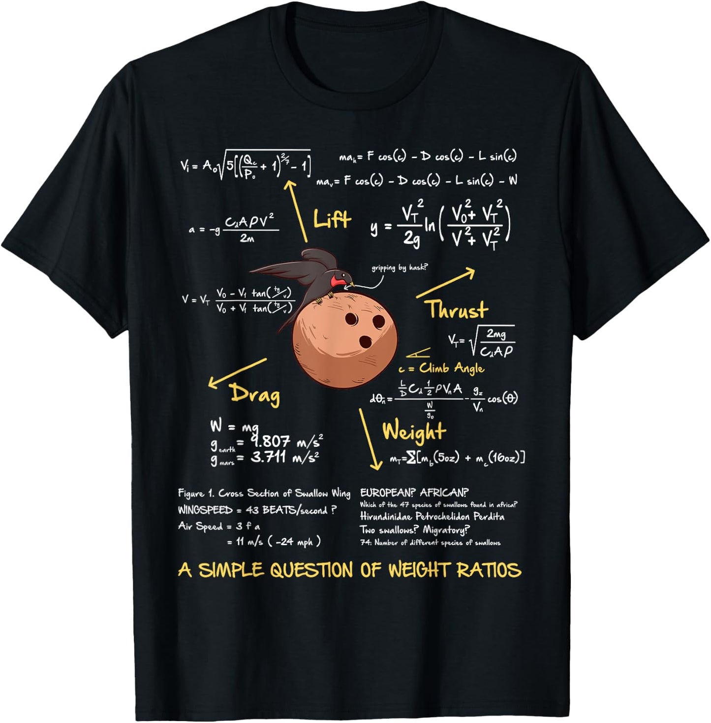 Simple Question of Weight Ratio Funny Math Teacher Geek T-Shirt - T-Shirt | Black