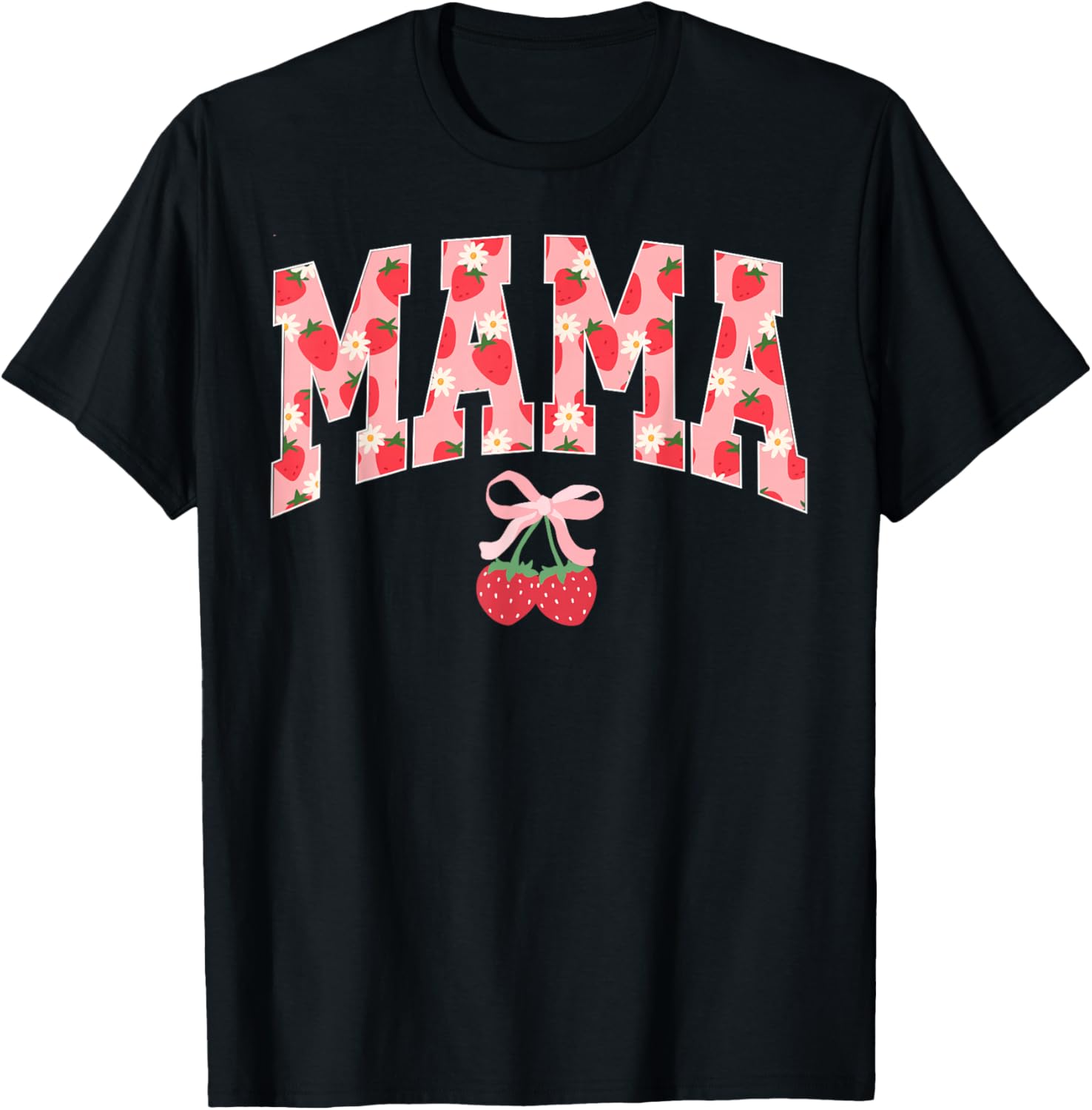 Mama Strawberry Birthday T-Shirt - T-Shirt | Black