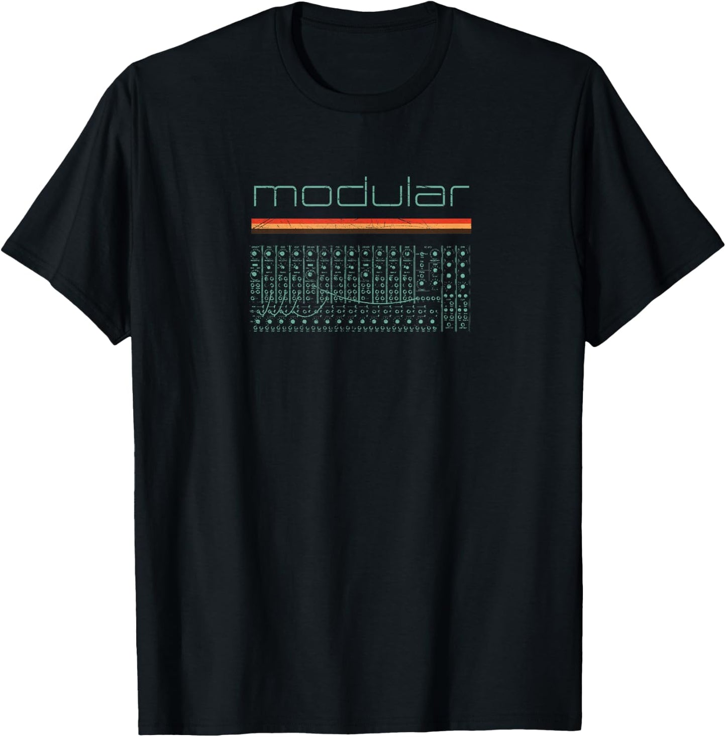 Vintage Modular Synthesizer - Analog DIY Synth Nerd T-Shirt - T-Shirt | Black