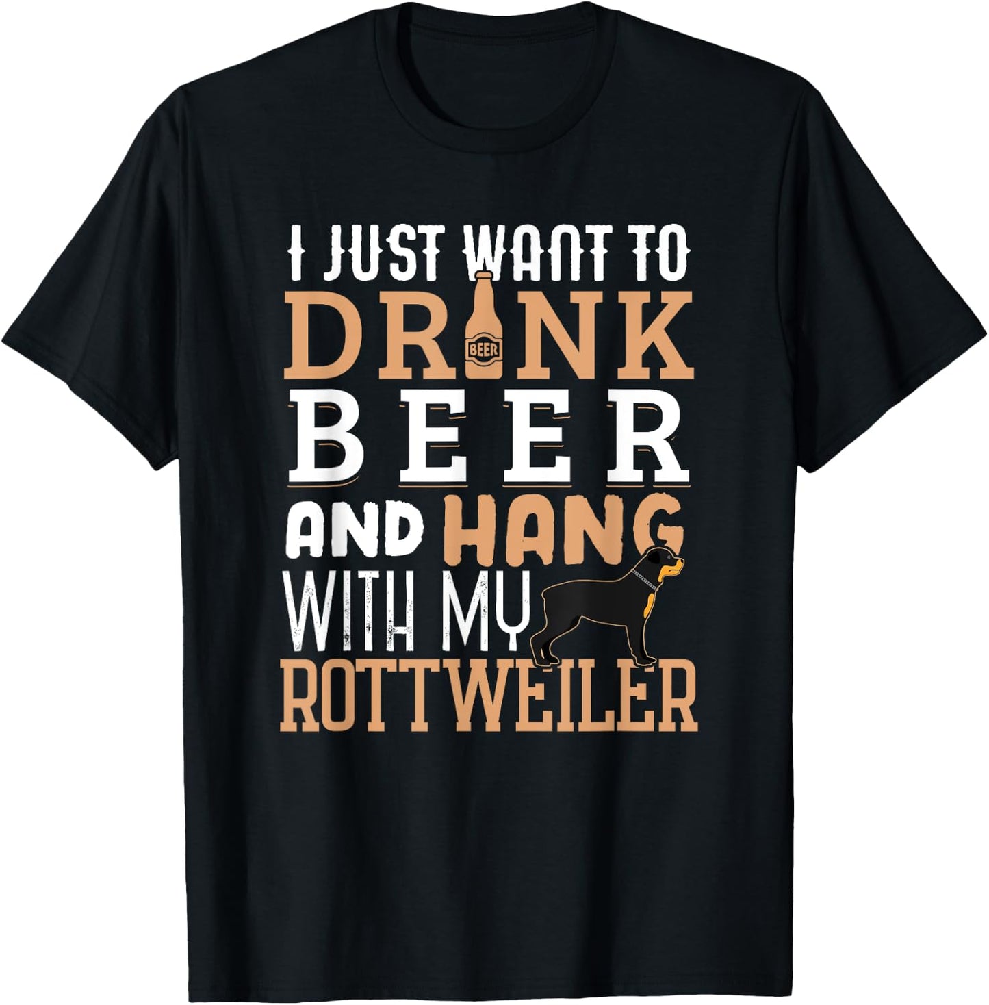 Rottweiler Dad Shirt Funny Father's Day Rottie Dog Beer T-Shirt - T-Shirt | Black