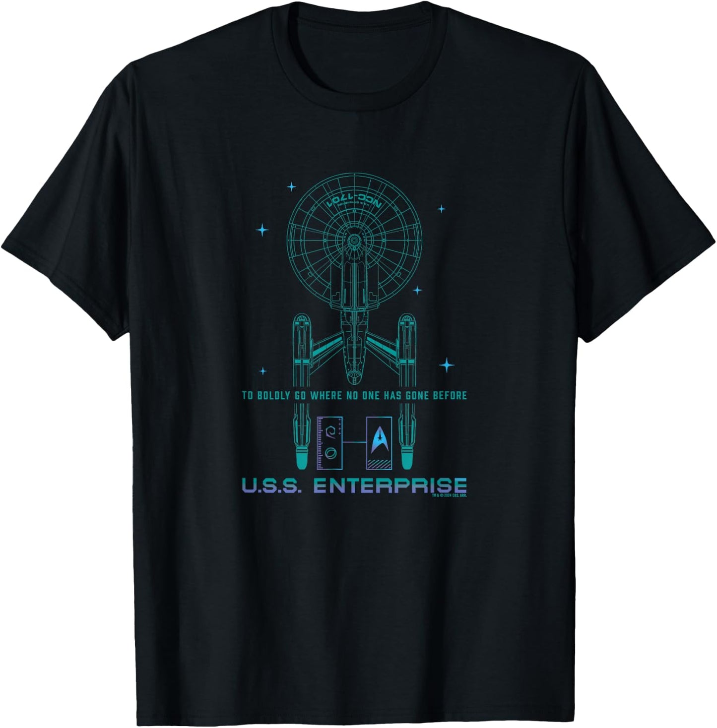 Star Trek: The Next Generation U.S.S Enterprise NCC-1701 T-Shirt - T-Shirt | Black