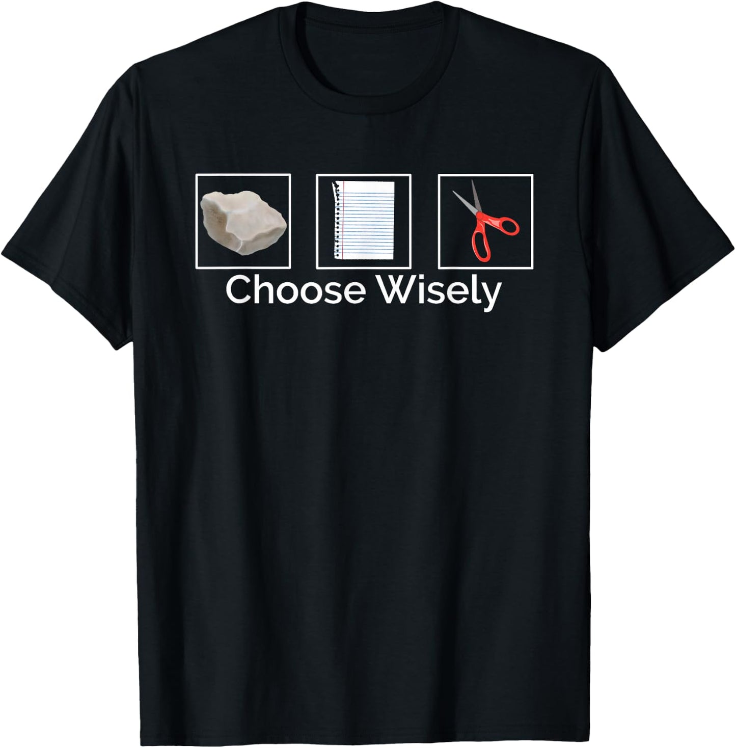 Rock Paper Scissors Choose Wisely T-Shirt - T-Shirt | Black
