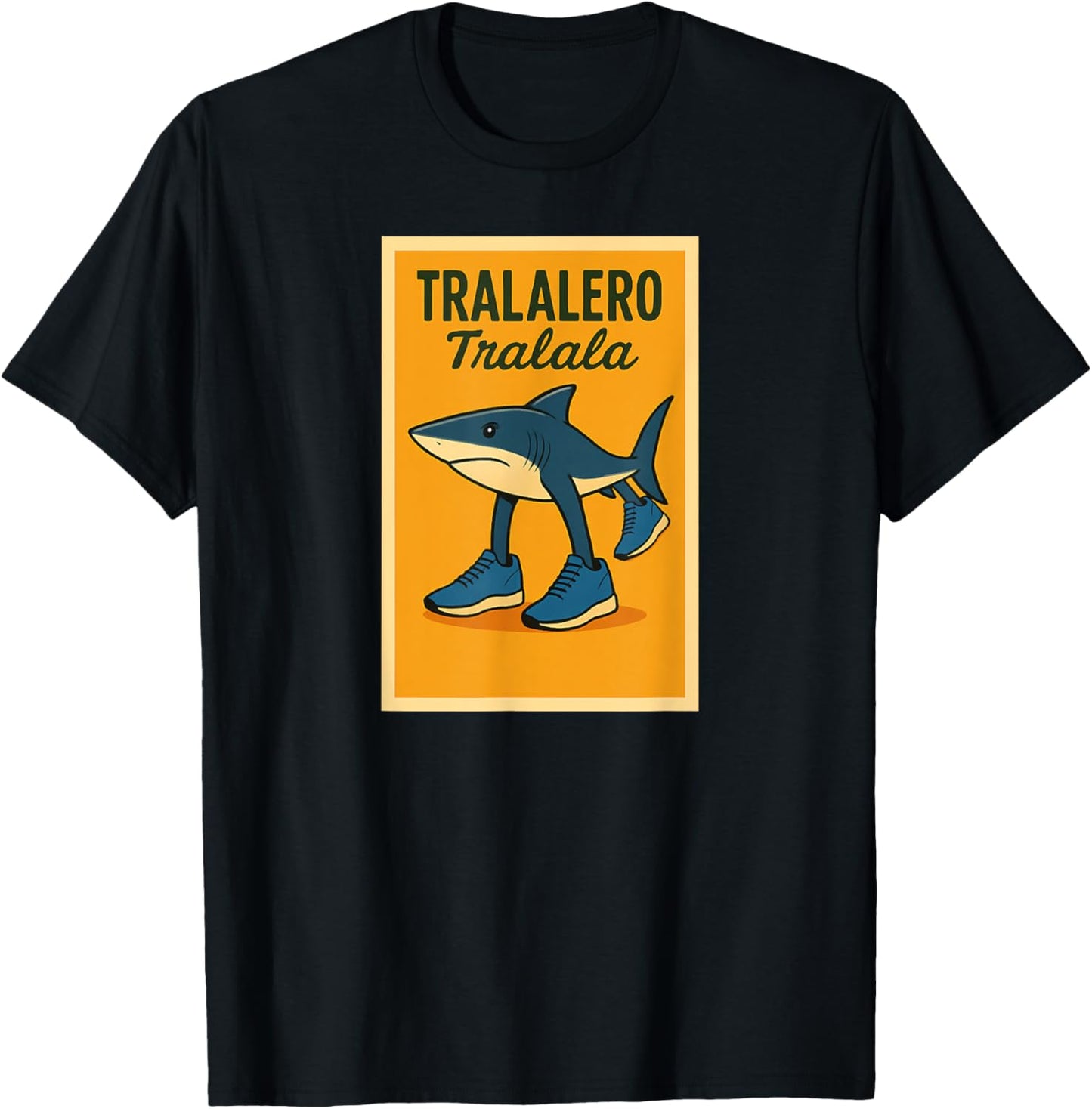 Tralalero Tralala Comic Poster Brainrot T-Shirt - T-Shirt | Black