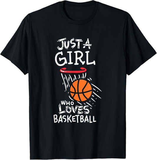 Just a girl who loves to play basketball T-Shirt - T-Shirt | Black