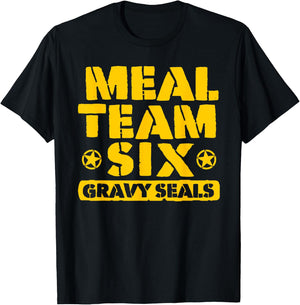 Meal Team Six: Gravy Seals T-Shirt - T-Shirt | Black