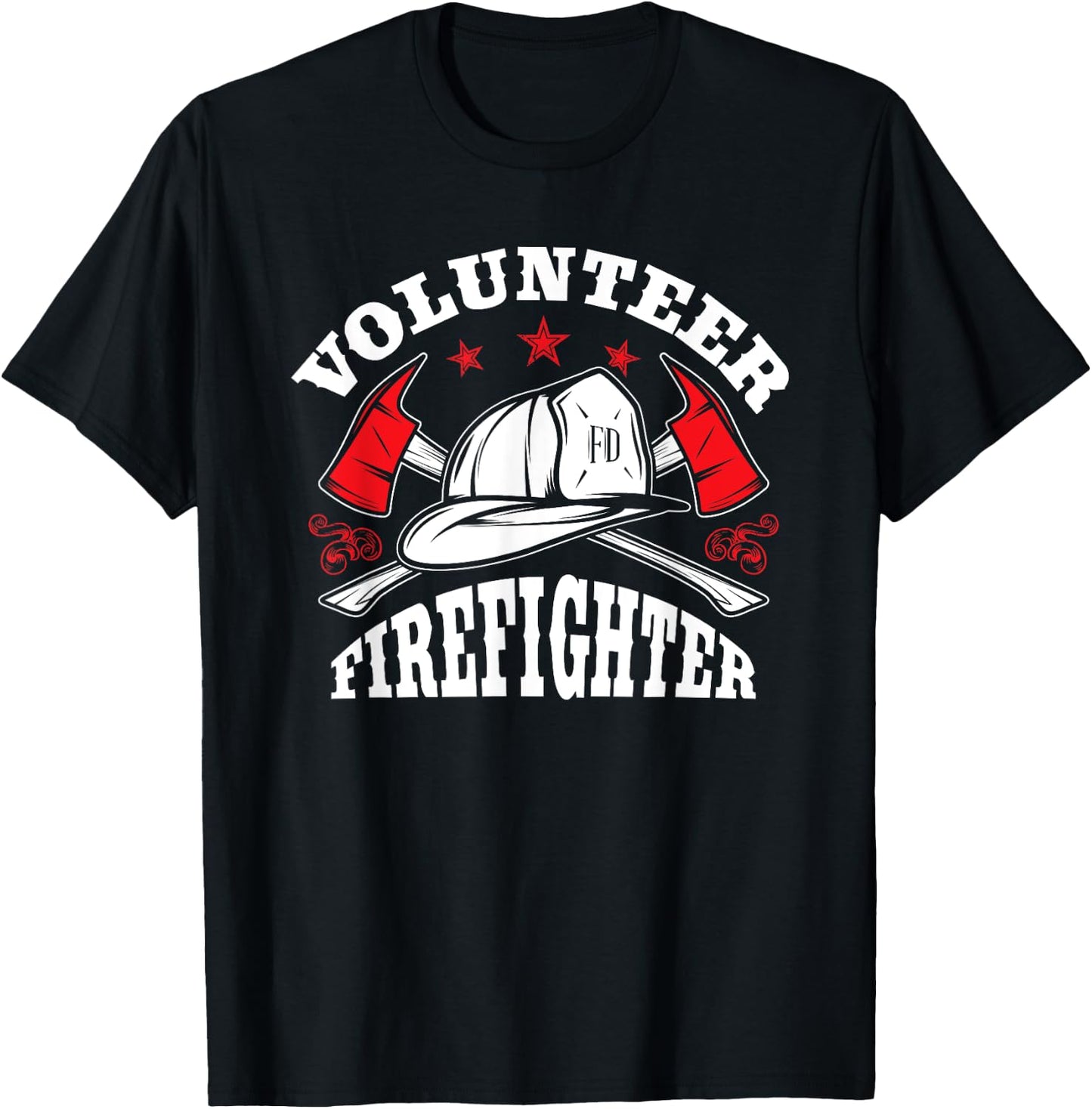 Firefighter Volunteer Vintage Fire Department Fireman Gifts T-Shirt - T-Shirt | Black