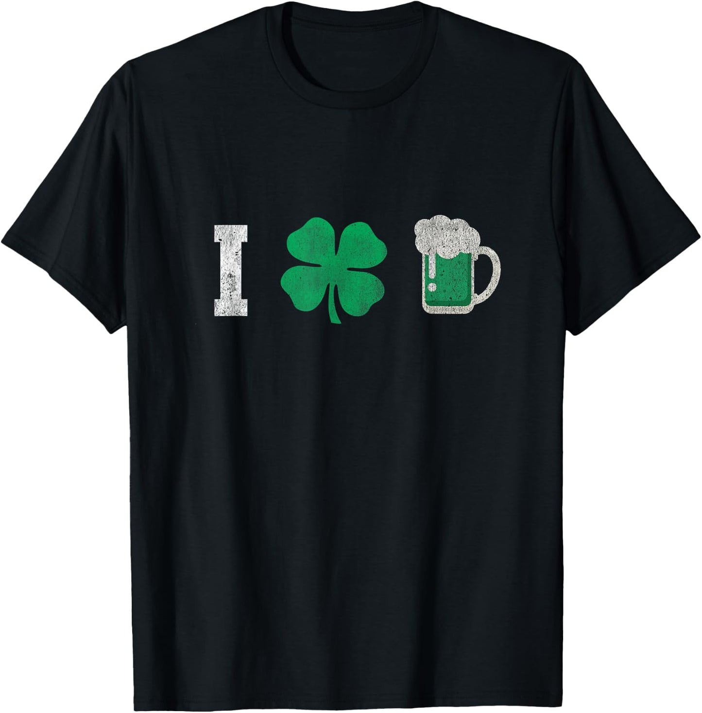 Cute I Love Green Beer St Patrick's Day Shamrock T-Shirt - T-Shirt | Black