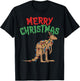 Merry Christmas Kangaroo Shirt Australian Australia Gift T-Shirt - T-Shirt | Black