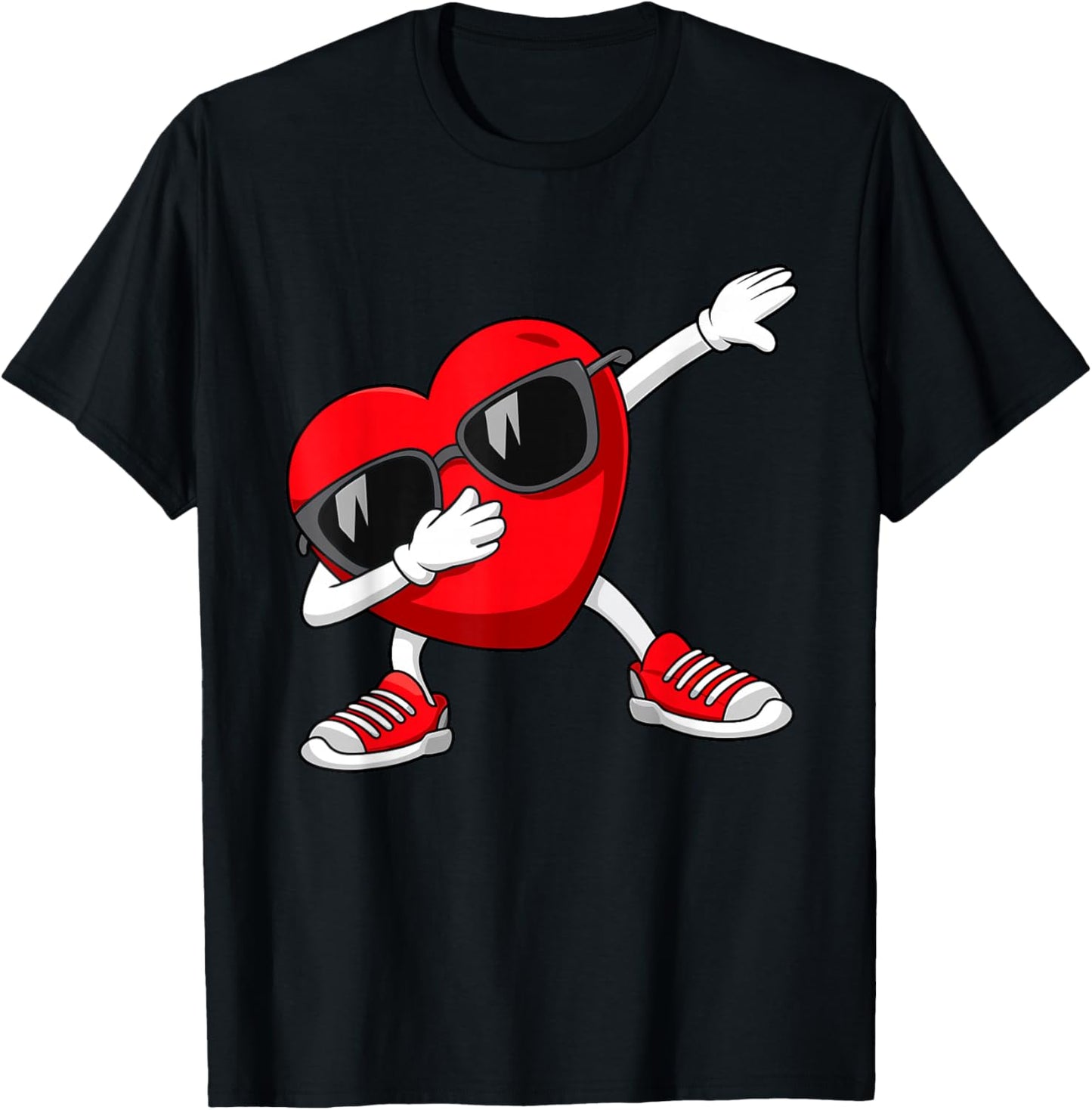 Valentines Day Dabbing Heart Dab For Teens Boys Girls Kids T-Shirt - T-Shirt | Black