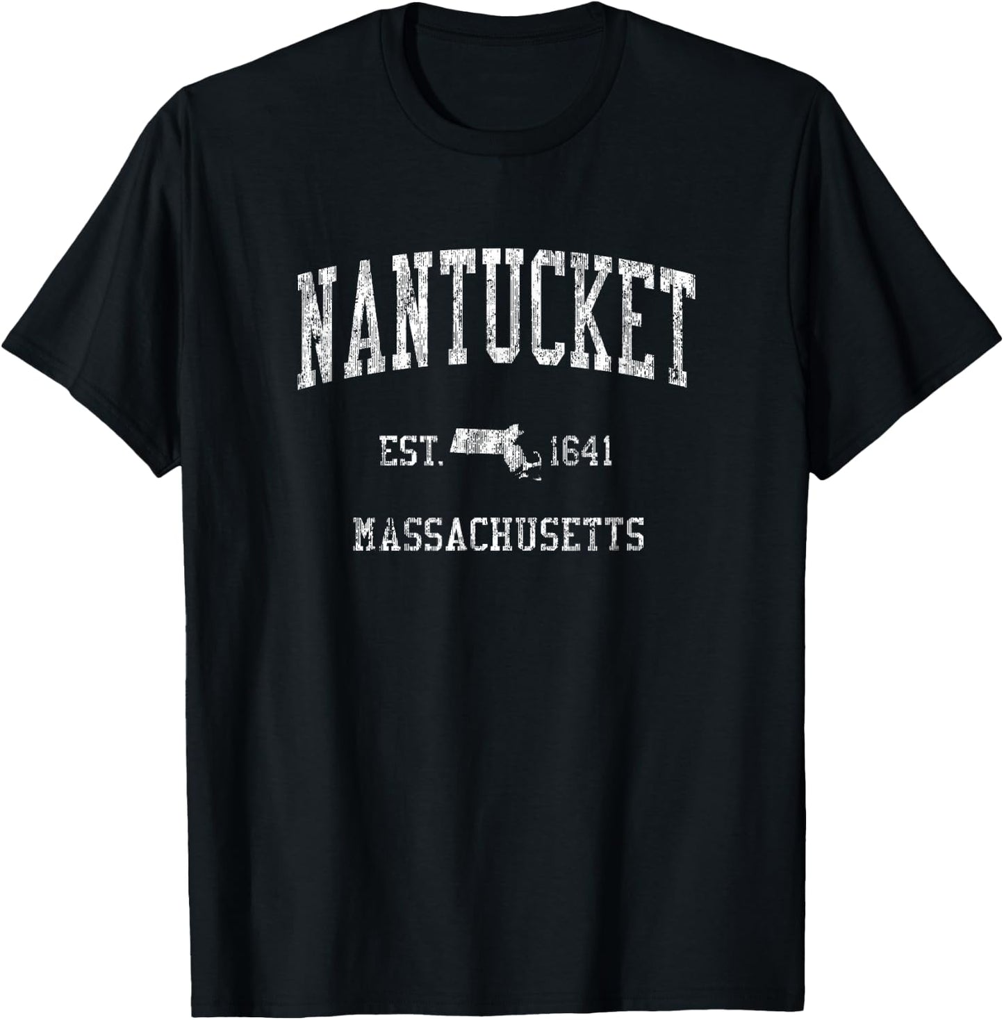 Nantucket Masachusetts MA Vintage Sports Design T-Shirt - T-Shirt | Black