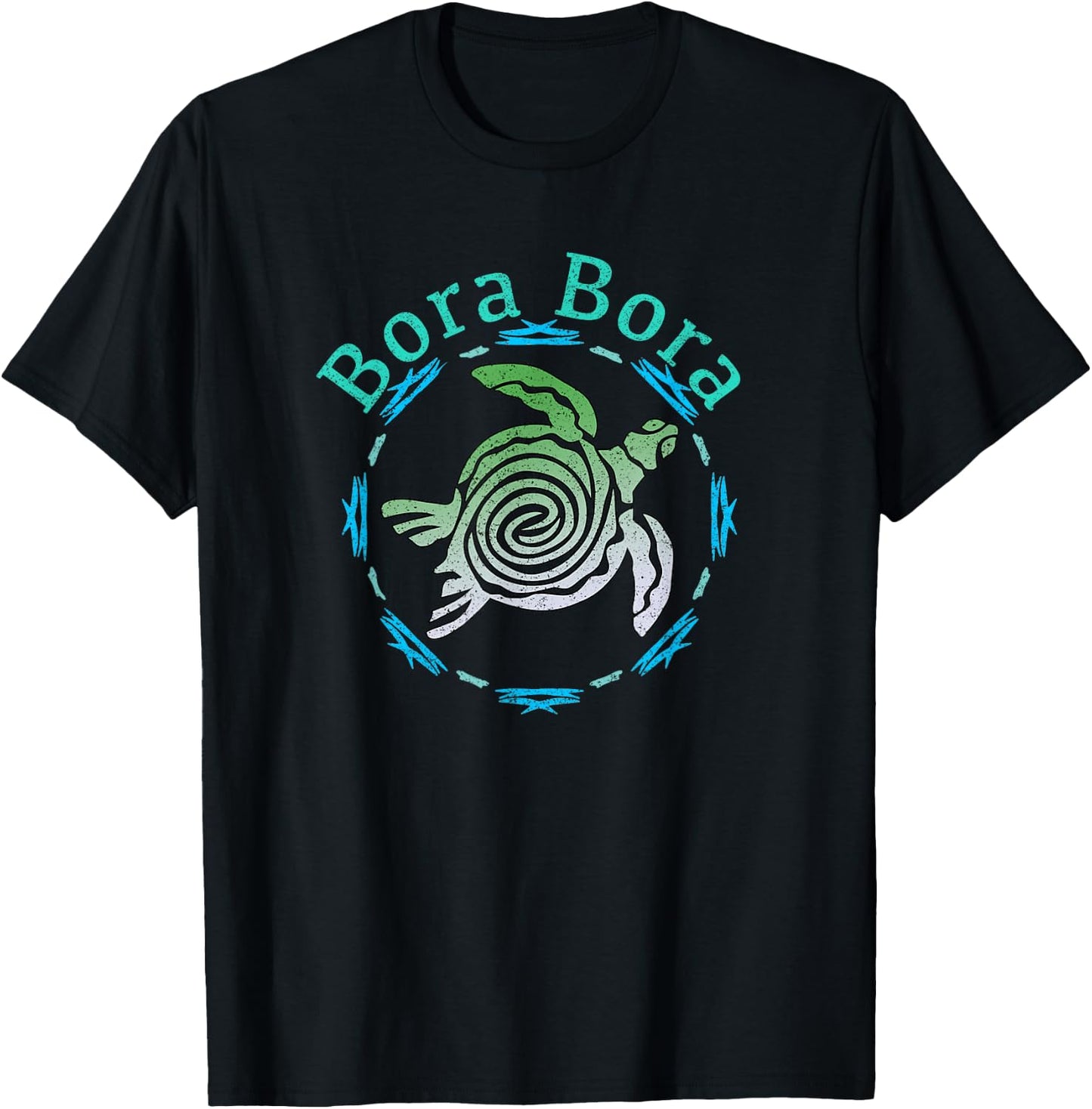 Bora Bora Vintage Tribal Turtle Gift T-Shirt - T-Shirt | Black