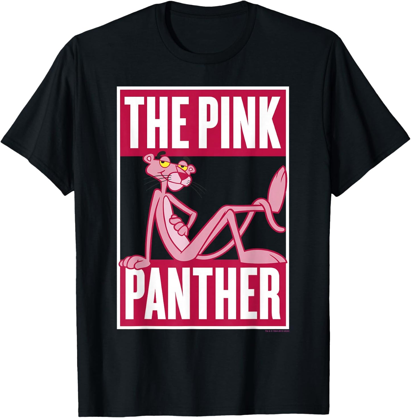 Pink Panther Casual Brick Logo Portrait Small T-Shirt - T-Shirt | Black