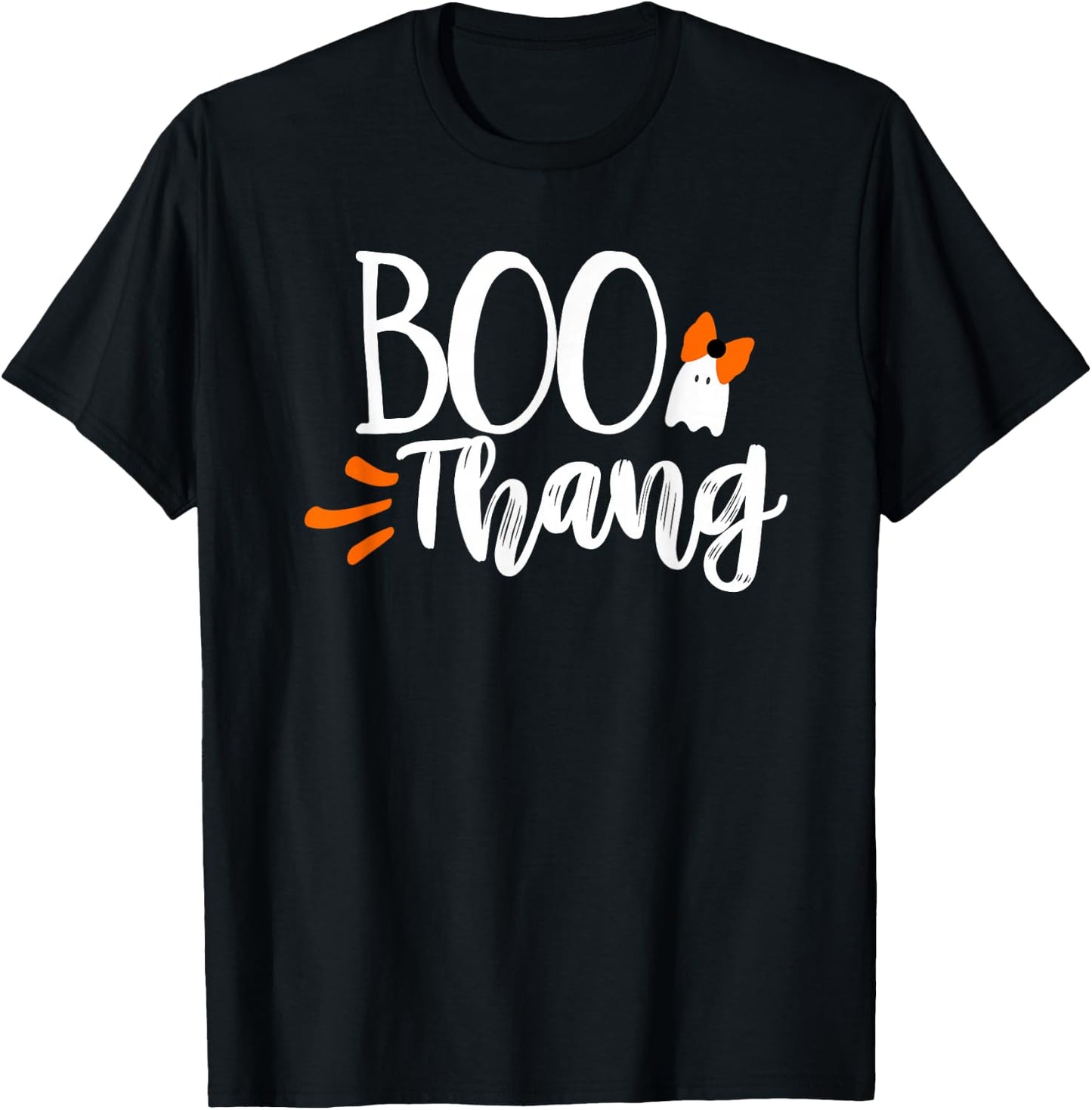 Boo Thang Thing Cute Halloween Ghost Girl's Bow Gift T-Shirt - T-Shirt | Black