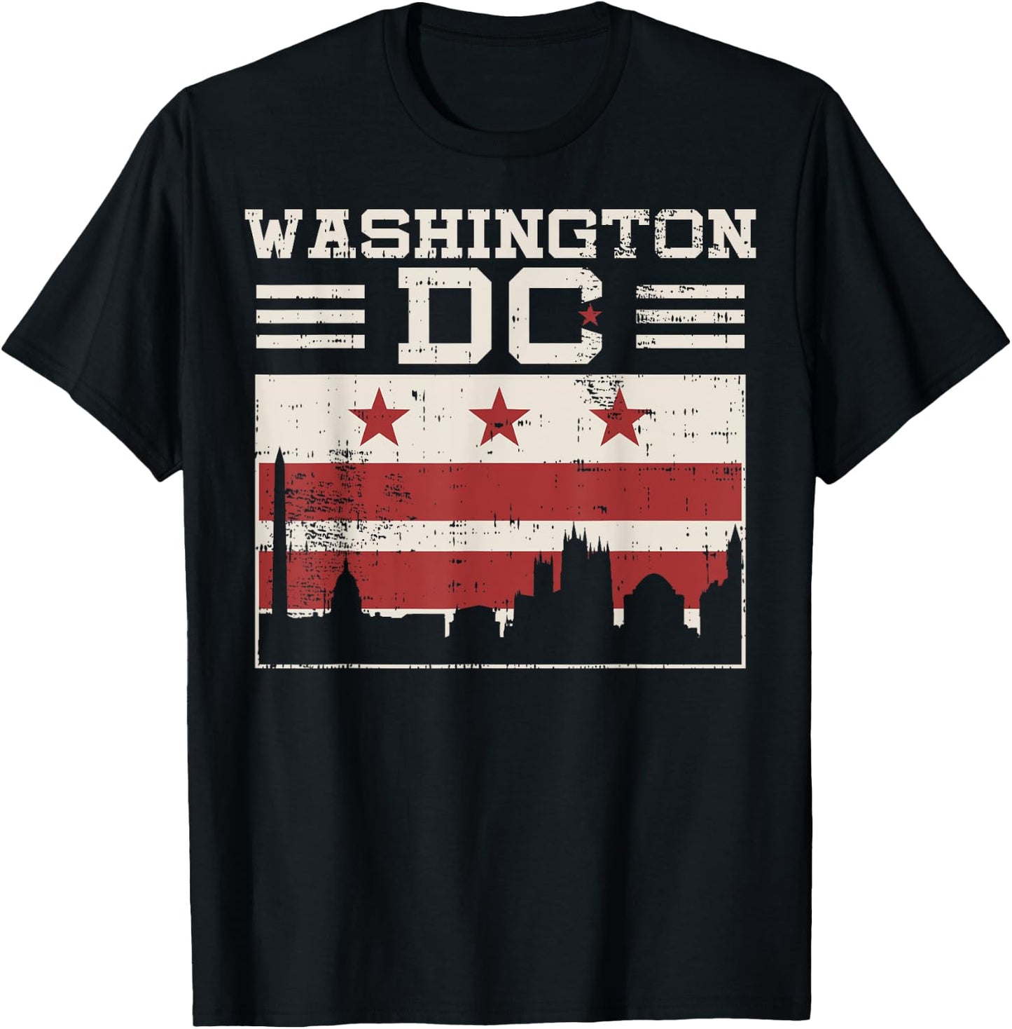 Fun Washington DC Com-ic Style Gift Design Idea T-Shirt - T-Shirt | Black