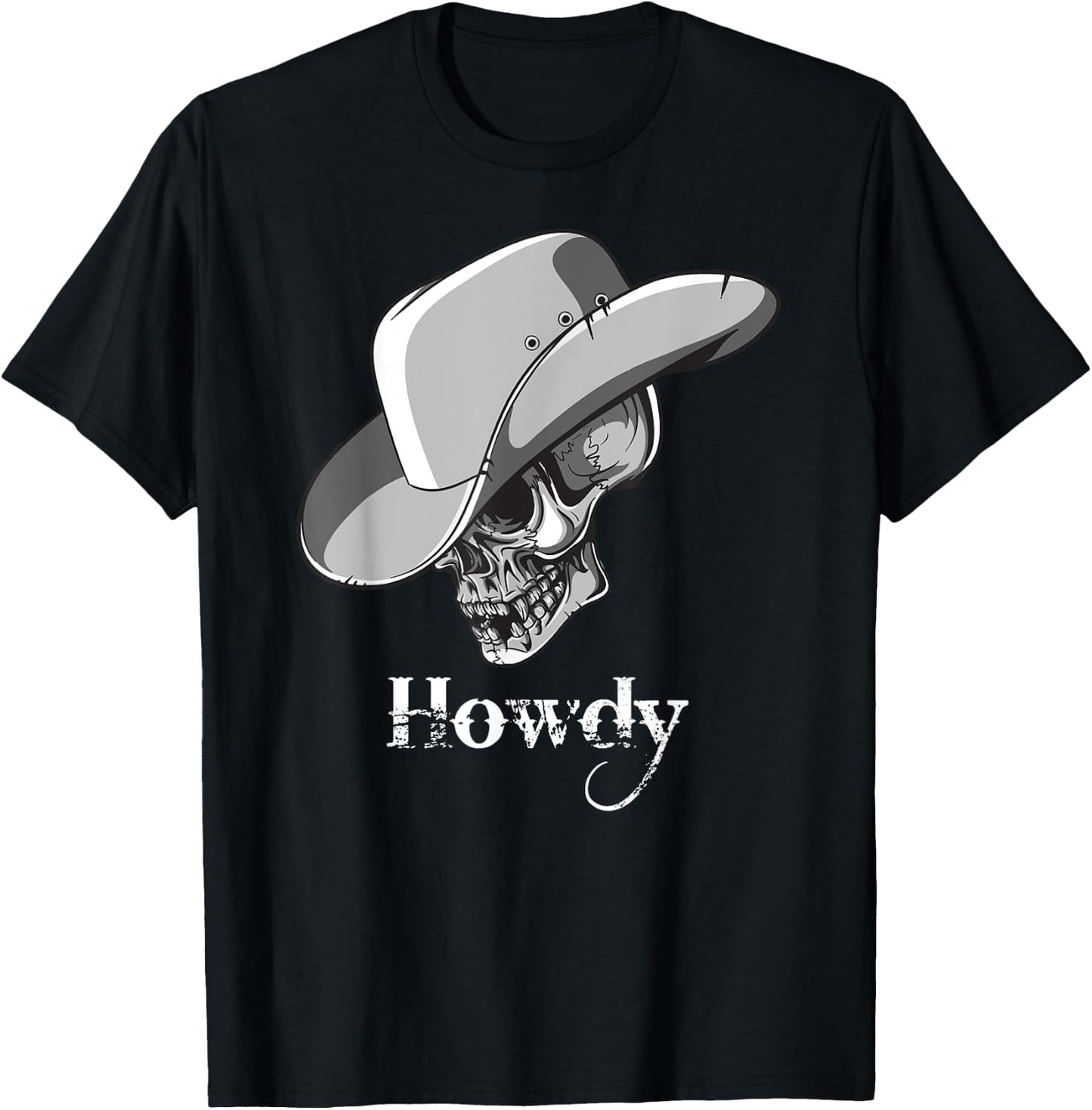 Cowboy Skeleton Howdy T-Shirt - T-Shirt | Black