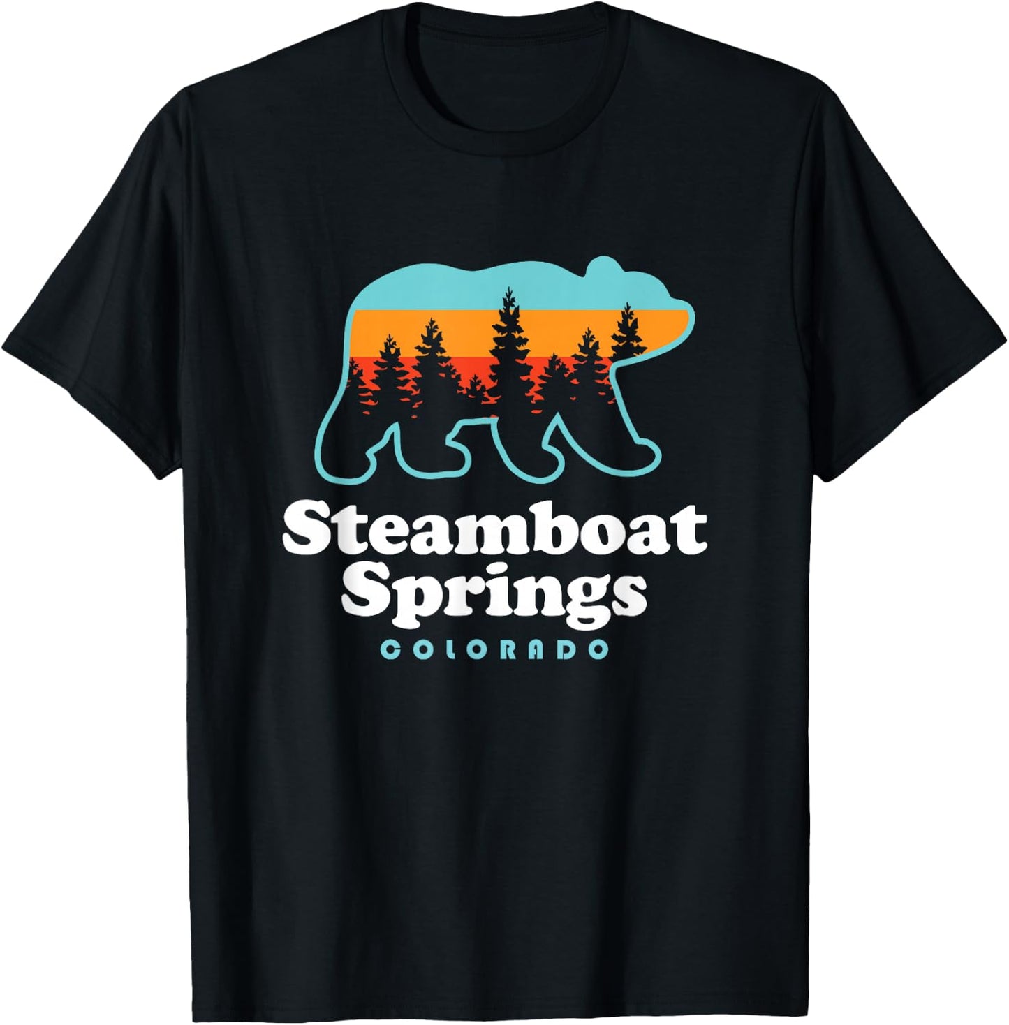 Steamboat Springs Colorado Bear T-Shirt - T-Shirt | Black
