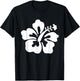 Hawaiian White Hibiscus - Hawaiian Flower T Shirt T-Shirt - T-Shirt | Black