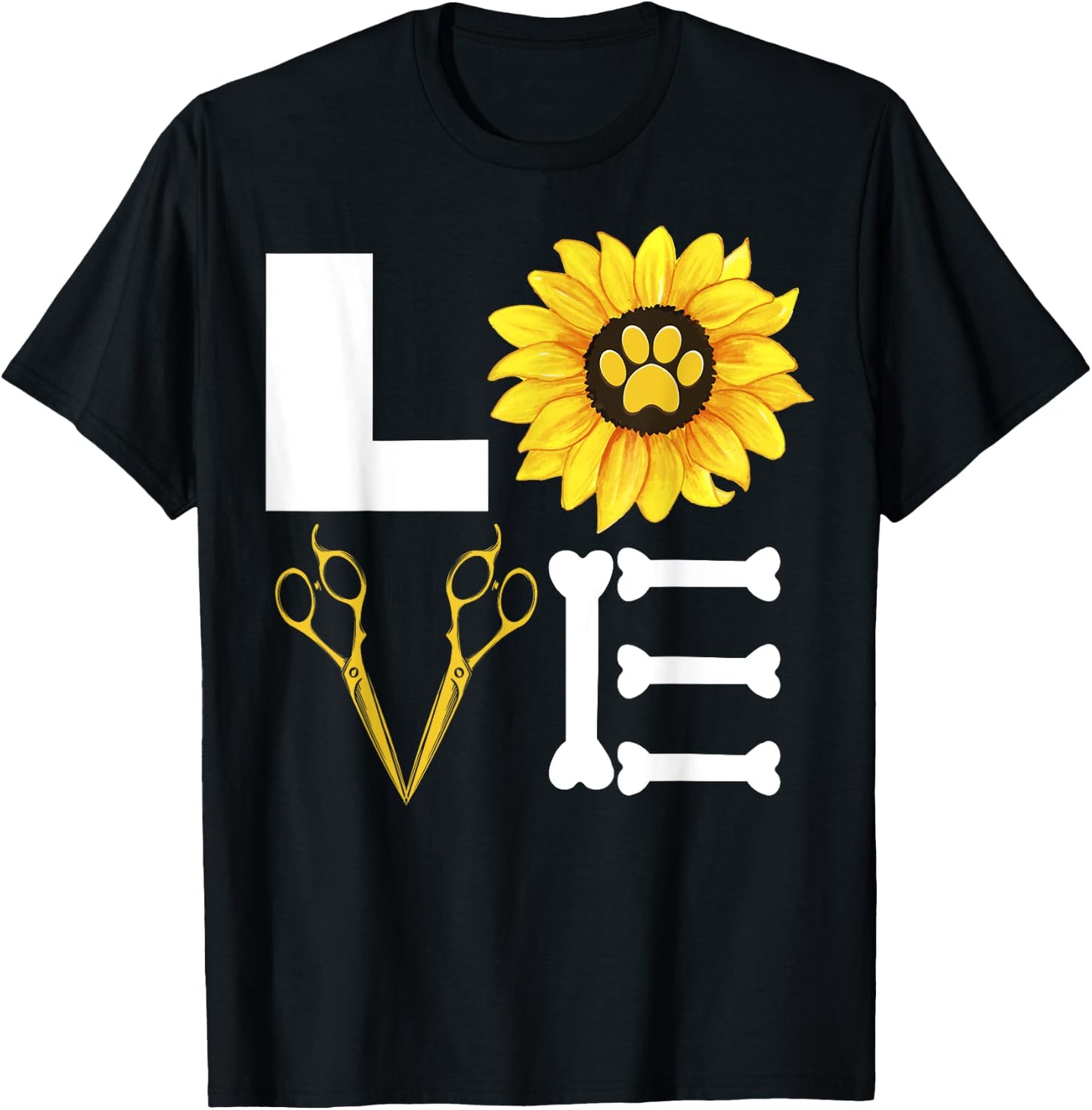Pet Grooming Dog Sunflower Gift Design Idea Dog Lovers Women T-Shirt - T-Shirt | Black