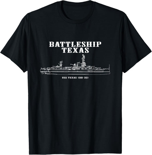 Battleship Texas USS Texas (BB-35) T-Shirt - T-Shirt | Black