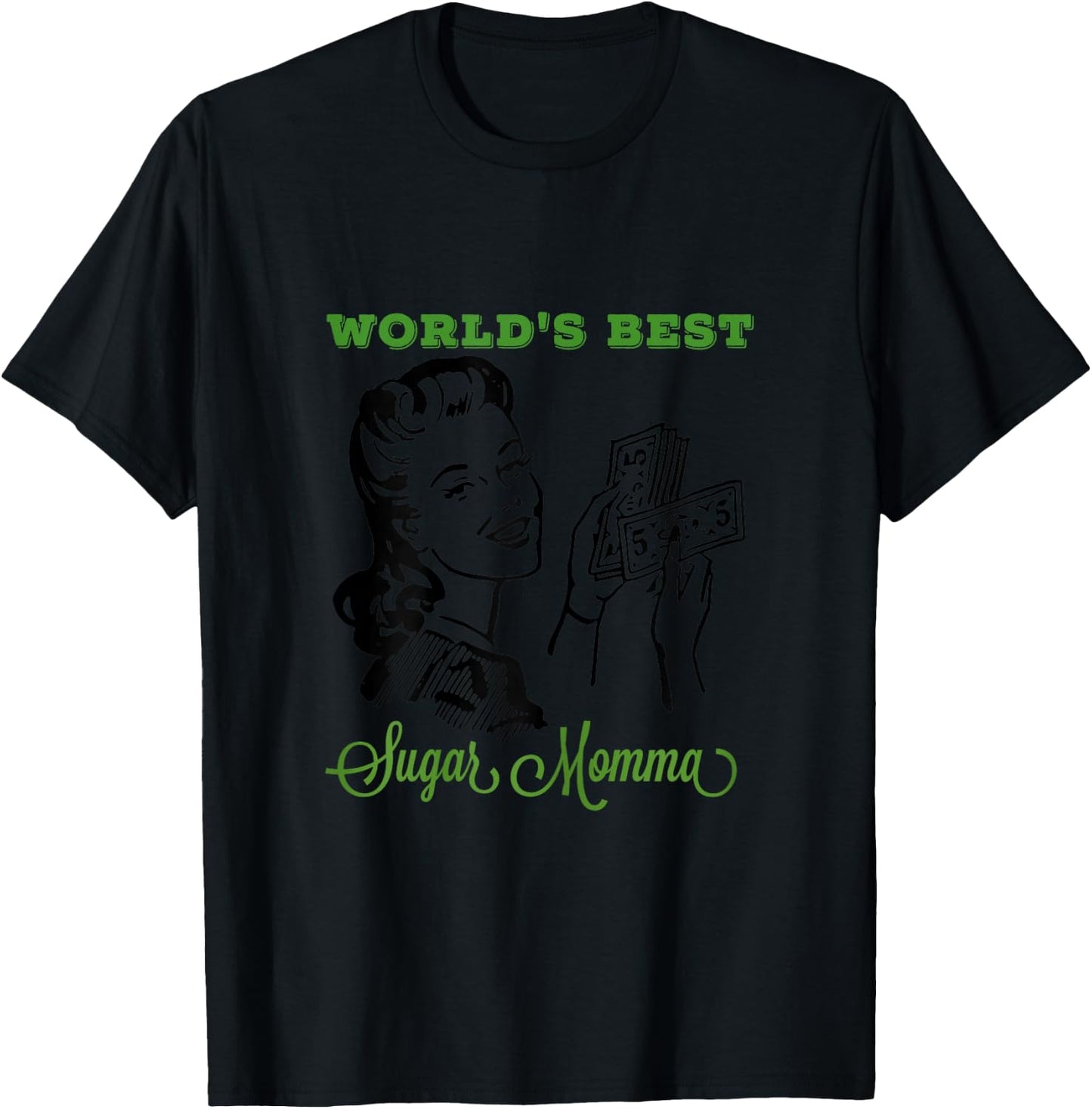 World's Best Sugar Momma Mother's Day Adult Graphic T-Shirt - T-Shirt | Black