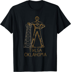 Tulsa Golden Driller Oklahoma T shirt T-Shirt - T-Shirt | Black
