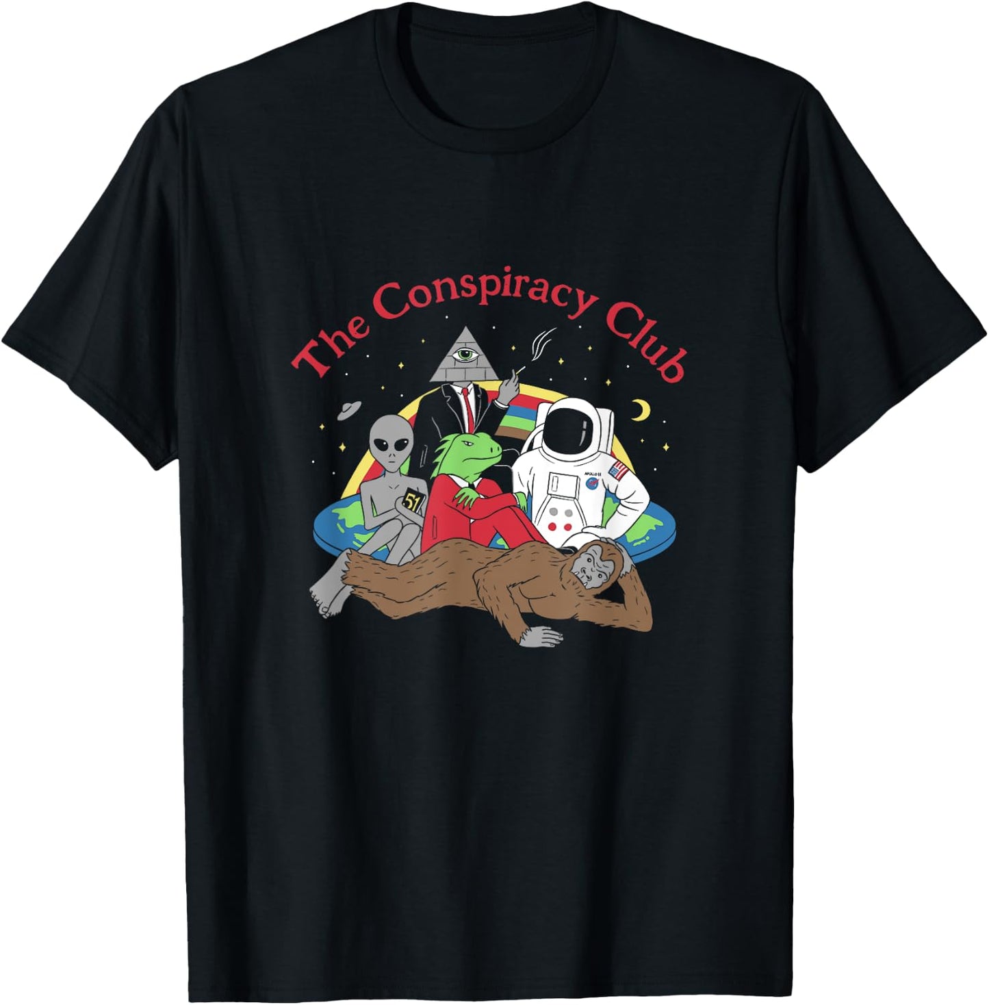 The Conspiracy Club Funny Parody T-Shirt - T-Shirt | Black