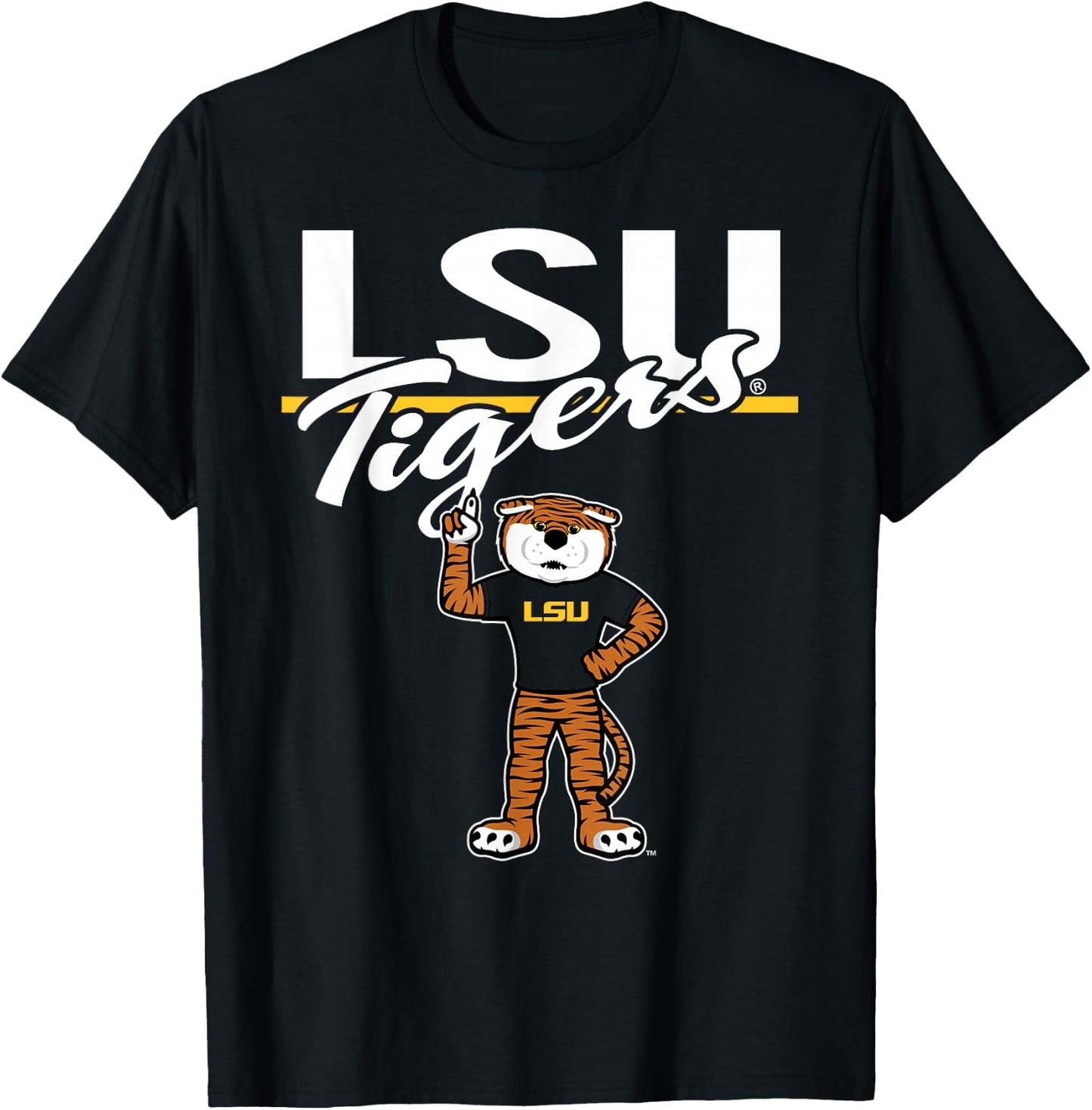 LSU Tigers Mascot Purple Officially Licensed T-Shirt - T-Shirt | Black