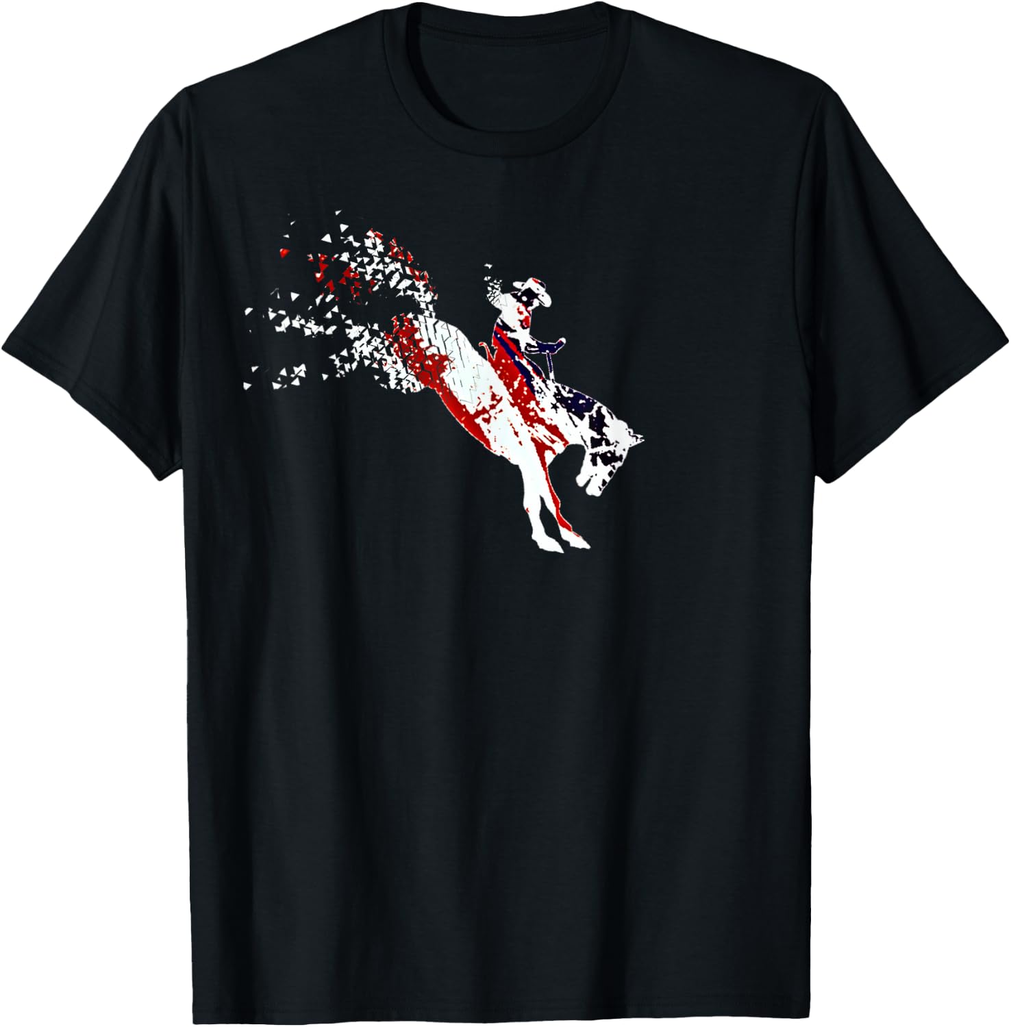 Bronc Riding Rodeo American Pride Bronc Rider Shirts T-Shirt - T-Shirt | Black