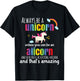 Hundredth Monkey Animal Cute Alicorn Always Be a Unicorn for Girls, Blue, Small T-Shirt - T-Shirt | Black