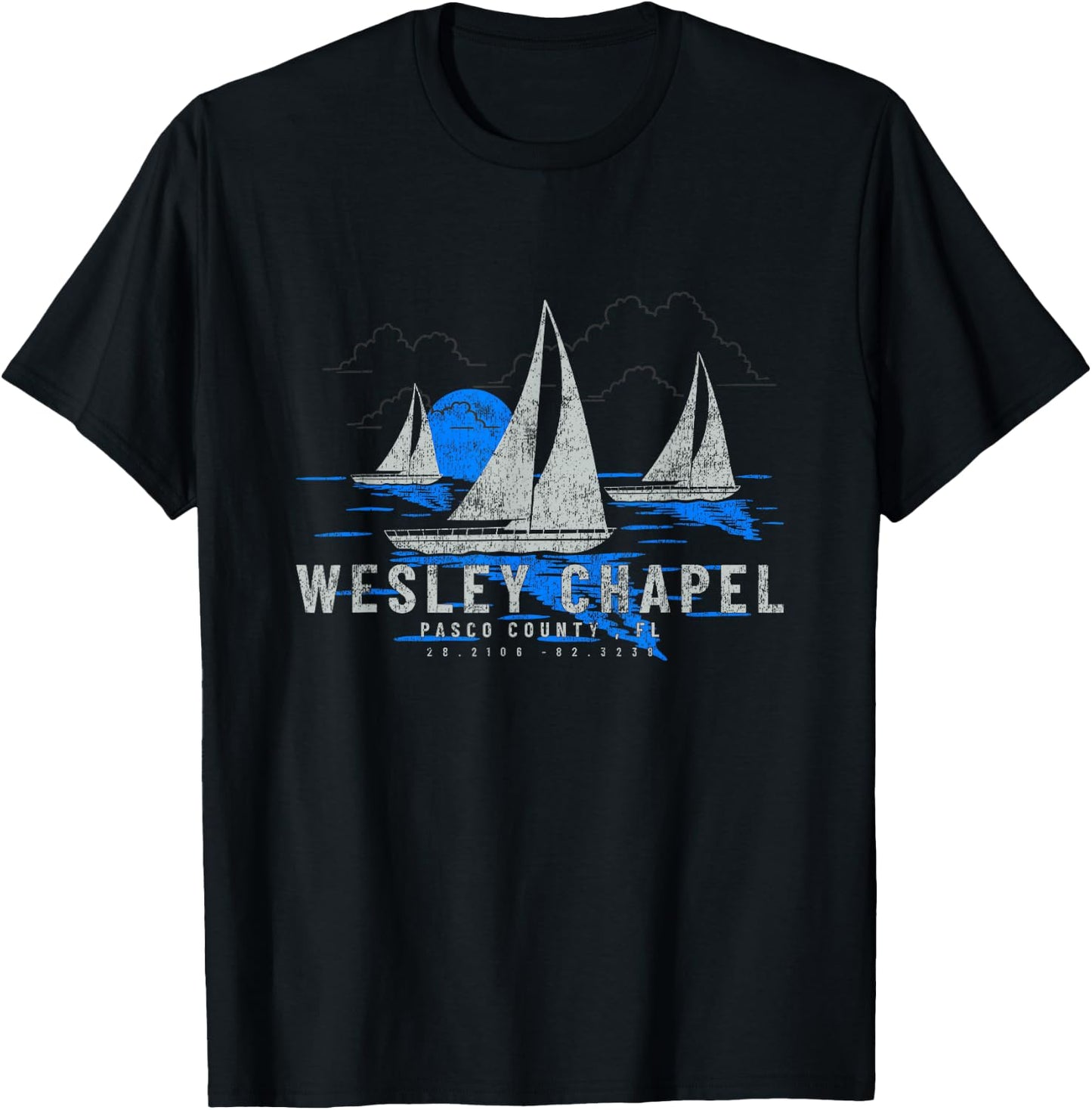 Wesley Chapel Florida Travel Yachting Souvenir Wesley Chapel T-Shirt - T-Shirt | Black