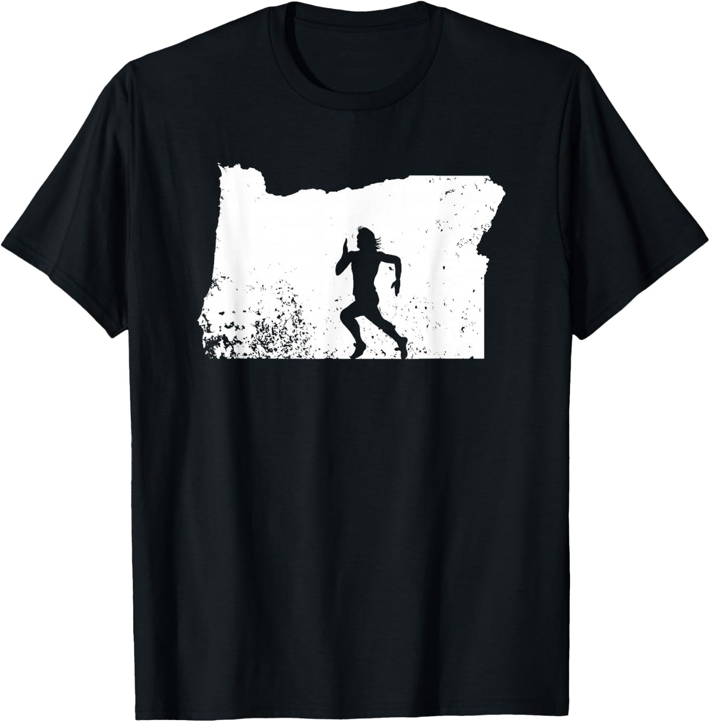 Oregon Runner Shirt Love to Run Races Distressed T-Shirt - T-Shirt | Black