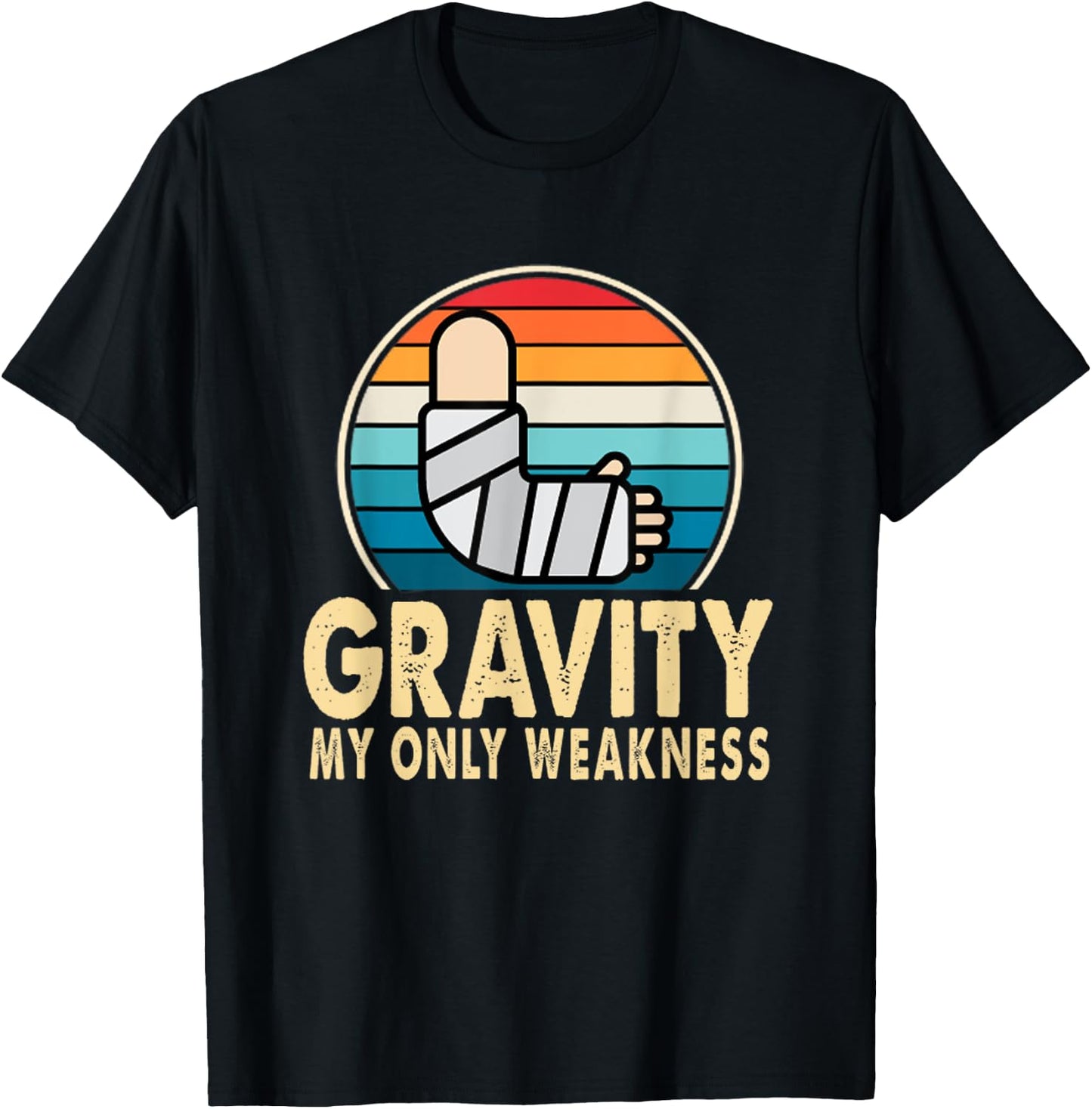 Broken Arm Injured Hand Wrist Elbow Get Well Soon Gift T-Shirt - T-Shirt | Black
