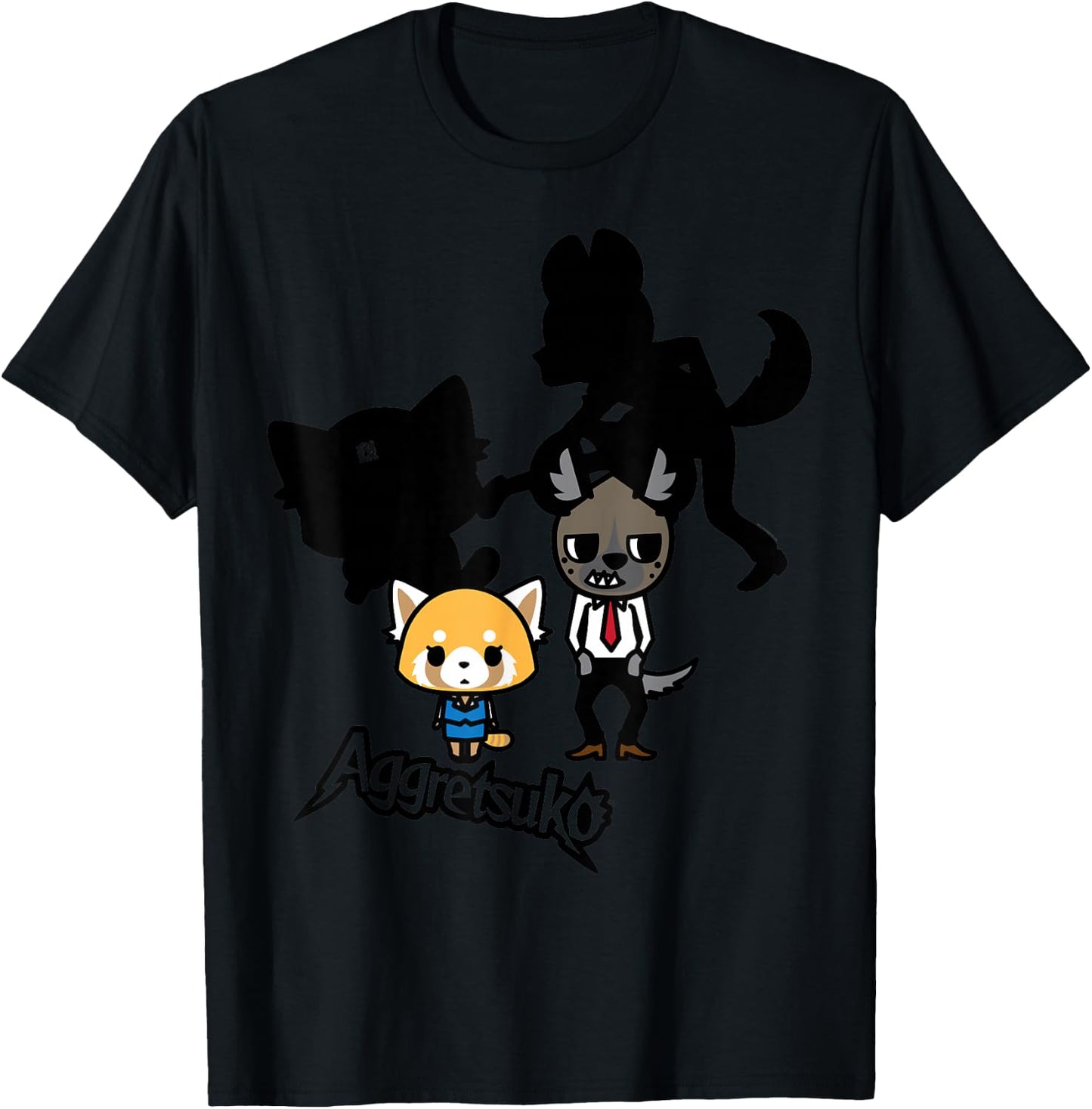 Aggretsuko and Haida Rocker Shadows Shirt T-Shirt - T-Shirt | Black