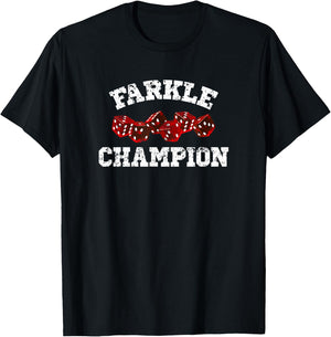 Farkle Champion - Funny Dice T-Shirt - T-Shirt | Black