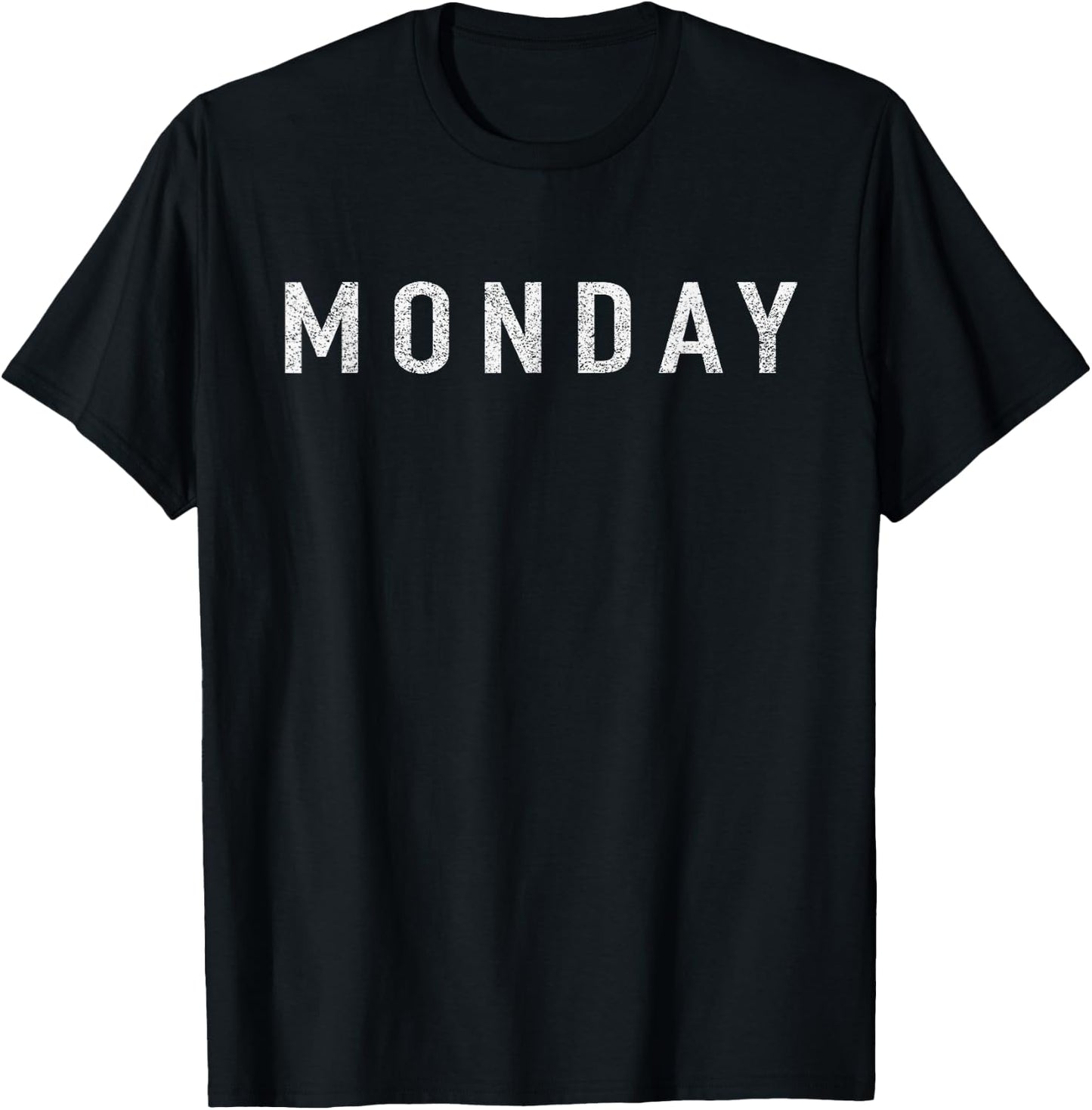 Days of the WEEK series 'MONDAY' distressed T-Shirt - T-Shirt | Black