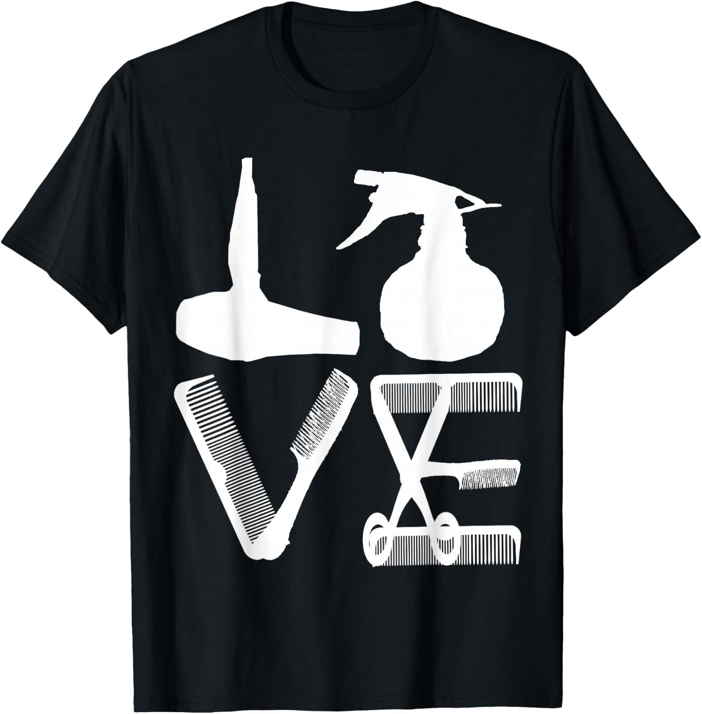 Hairdresser Love Hair Salon Haircutter Hairstylist Barber T-Shirt - T-Shirt | Black