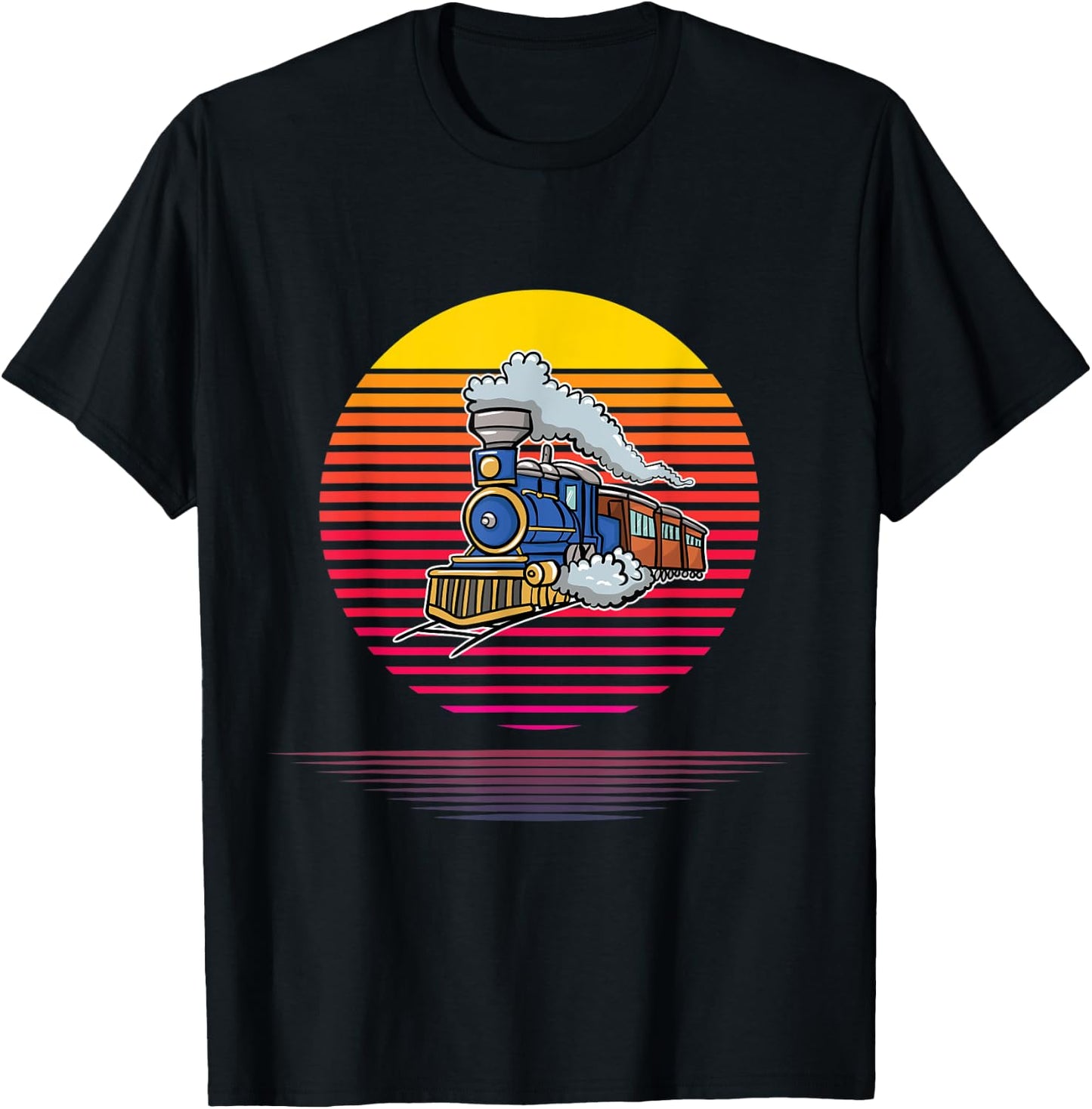 Retro Train Conductor Model Railroad Fanatic Engineer Gift T-Shirt - T-Shirt | Black