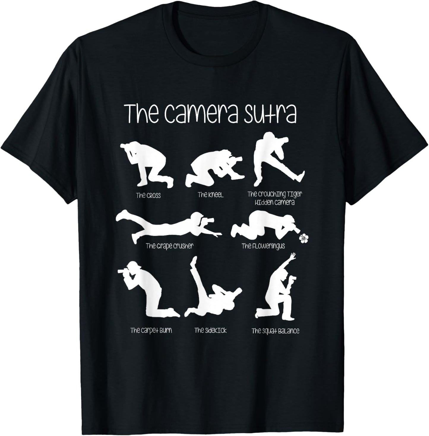 The Camera Sutra Funny Photography Poses T-Shirt - T-Shirt | Black