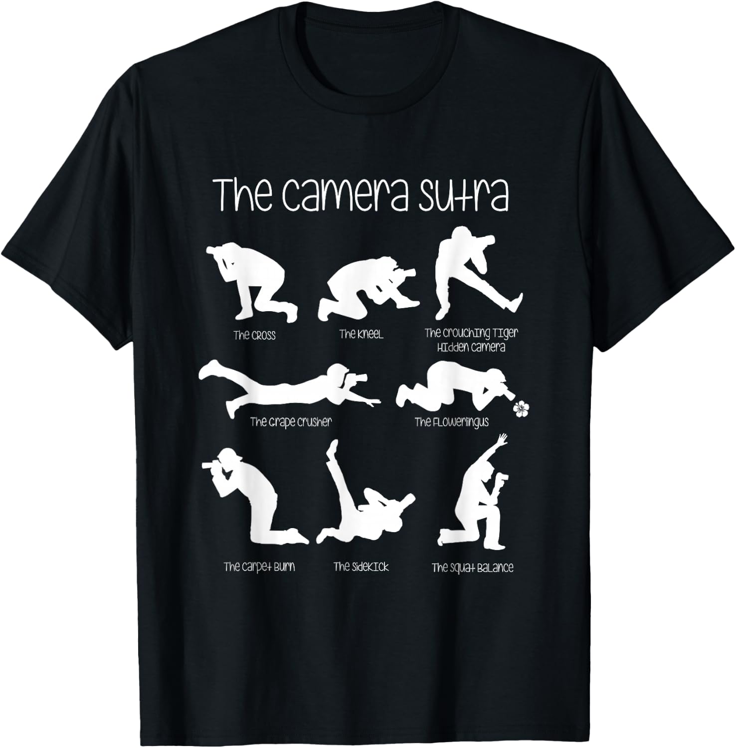 The Camera Sutra Funny Photography Poses T-Shirt - T-Shirt | Black